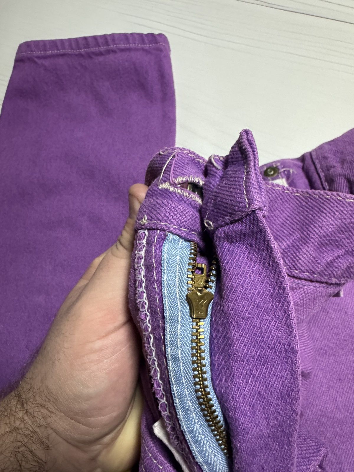 Lee Vintage Lee Celestial Sun Moon Stars Split Custom Jeans Size US 34 / EU 50 - 10 Thumbnail