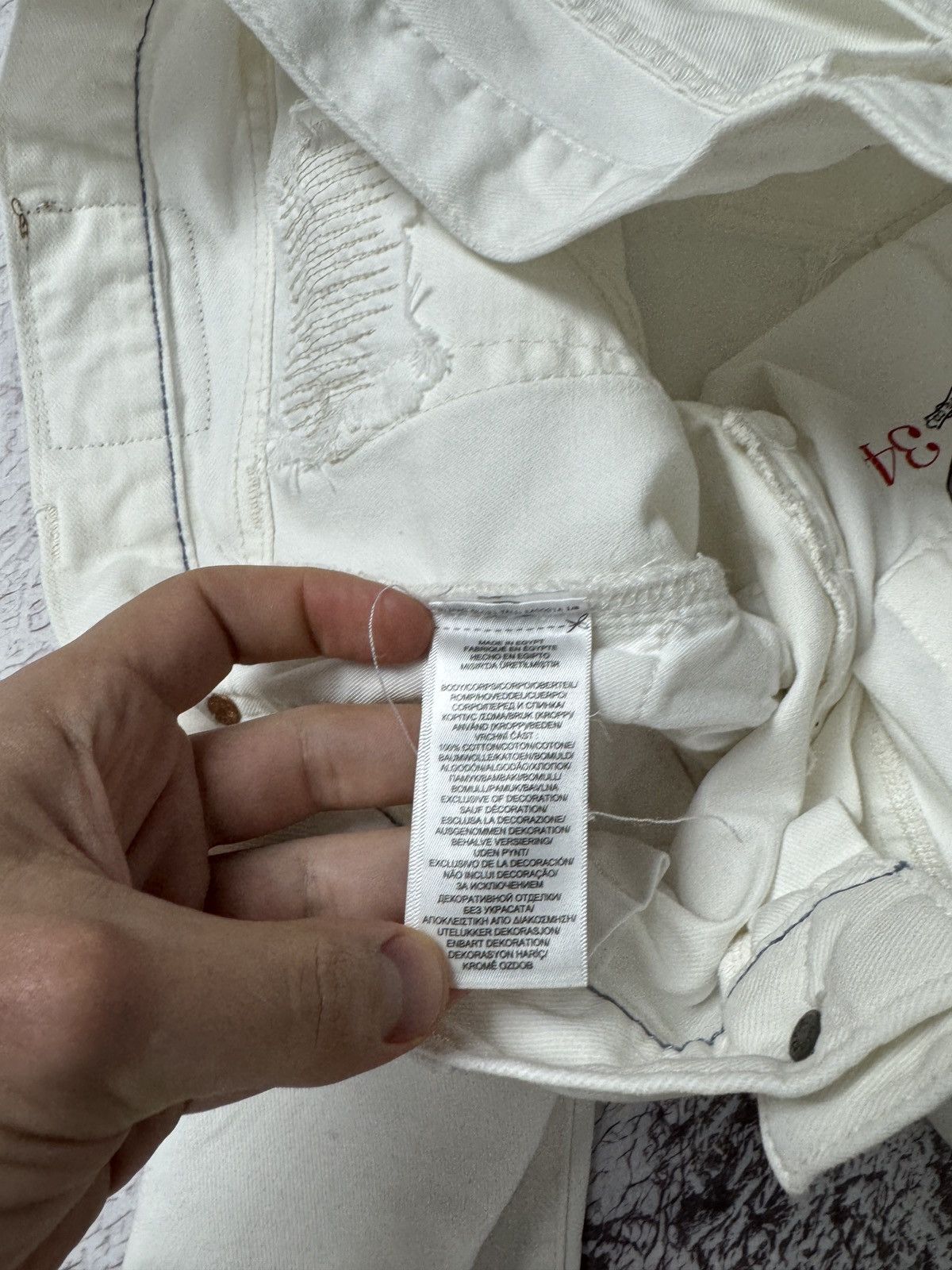 Polo Ralph Lauren Polo Ralph Lauren white distressed denim jeans pants Size US 30 / EU 46 - 14 Thumbnail