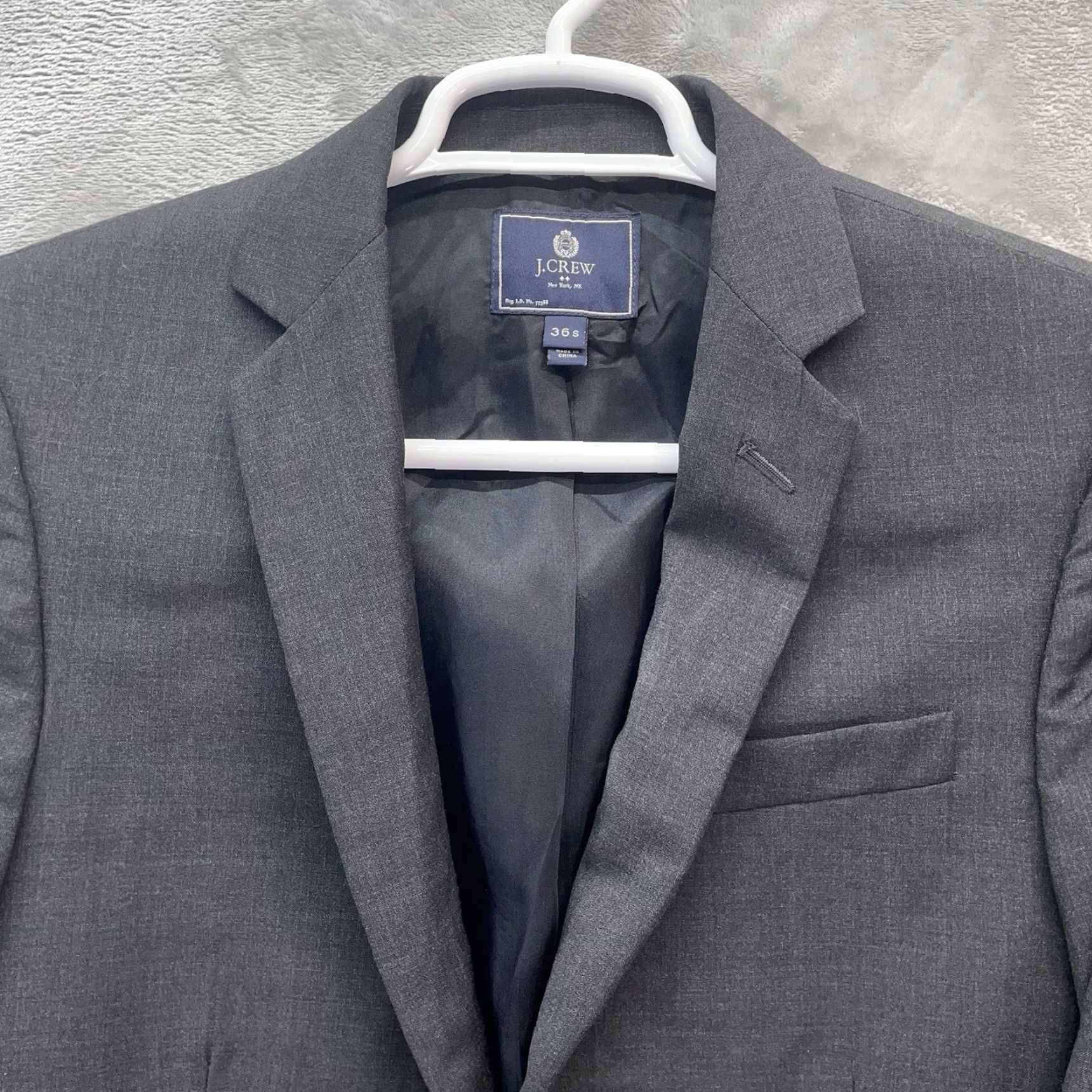 J.Crew J. Crew Blazer Men's 36S WOOL Sport Coat Casual Jacket Gray two button Size 36R - 2 Thumbnail