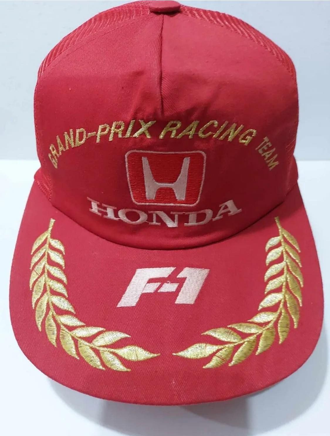 image of Vintage Honda F-1 Grand-Prix Racing Team Trucker's Cap Hat in Red, Men's