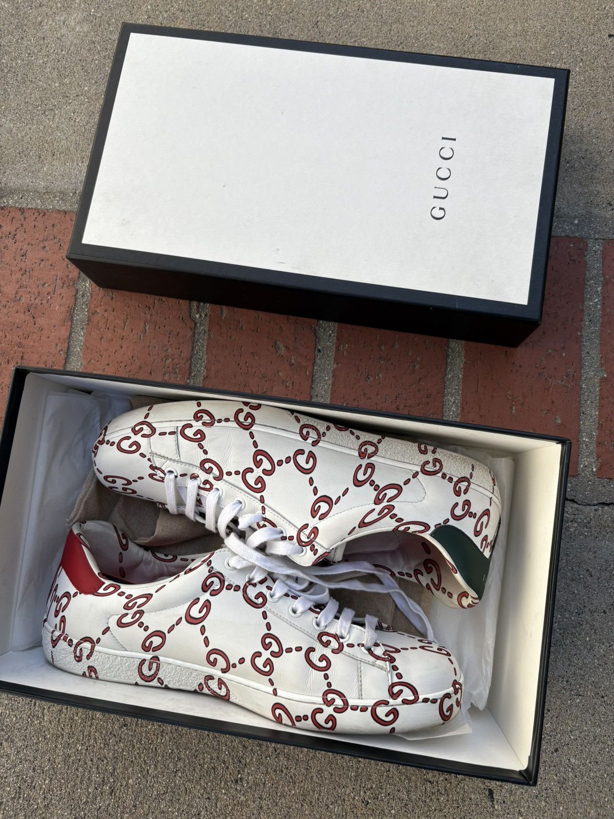 Gucci Gucci GG Print Ace Sneakers Size US 11 / EU 44 - 1 Thumbnail