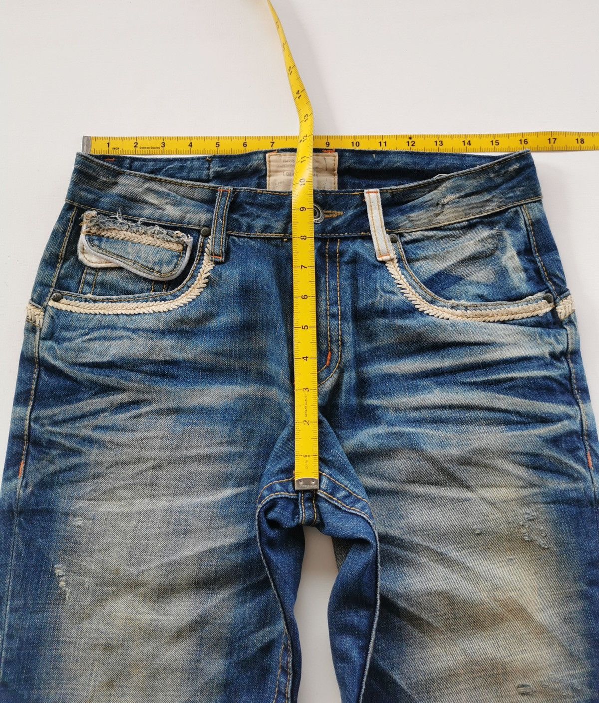 Japanese Brand Mudwash Lolita Exotic Vintage Blue Jeans Size US 32 / EU 48 - 13 Thumbnail