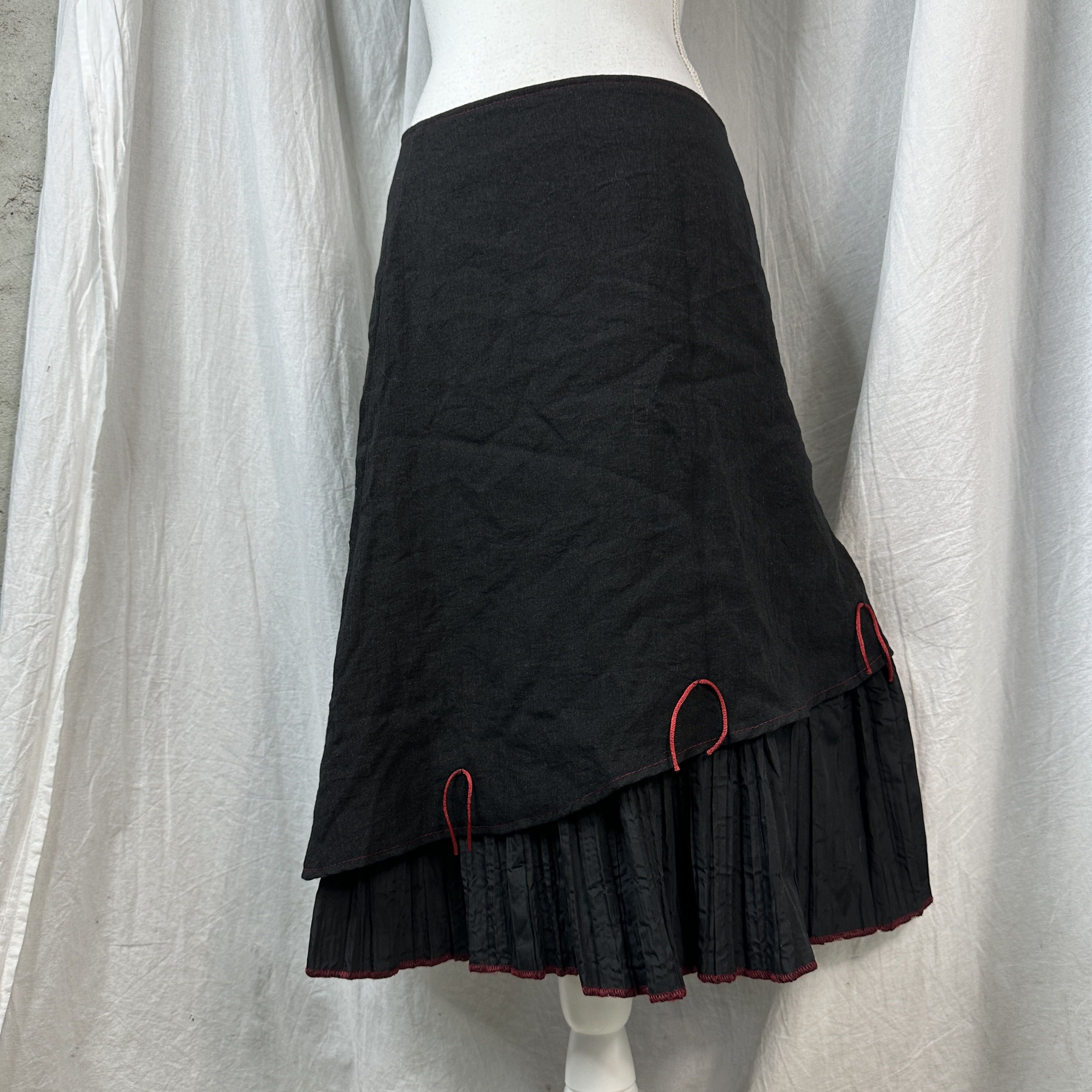Vintage Vintage Layered Y2K Avant Garde Casual Archive Midi Skirt Size 26" / US 2 / IT 38 - 6 Thumbnail