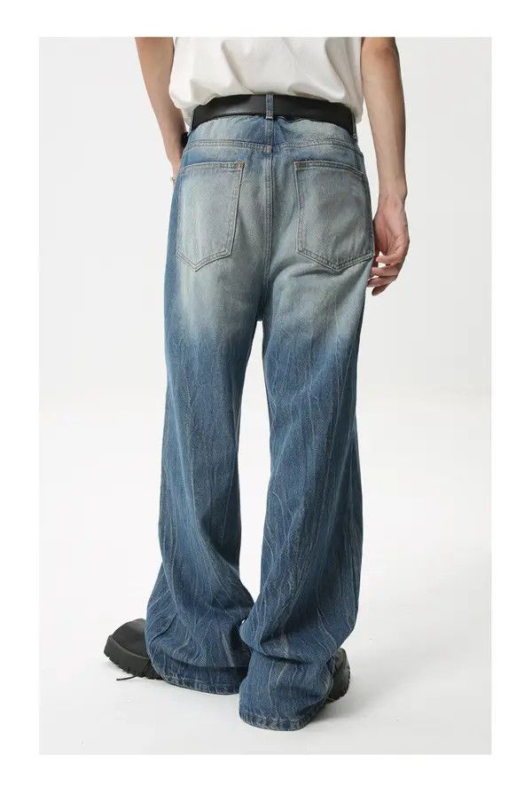 Japanese Brand Ishida x Mari Lightning pattern design straight jeans casual Size US 32 / EU 48 - 5 Thumbnail