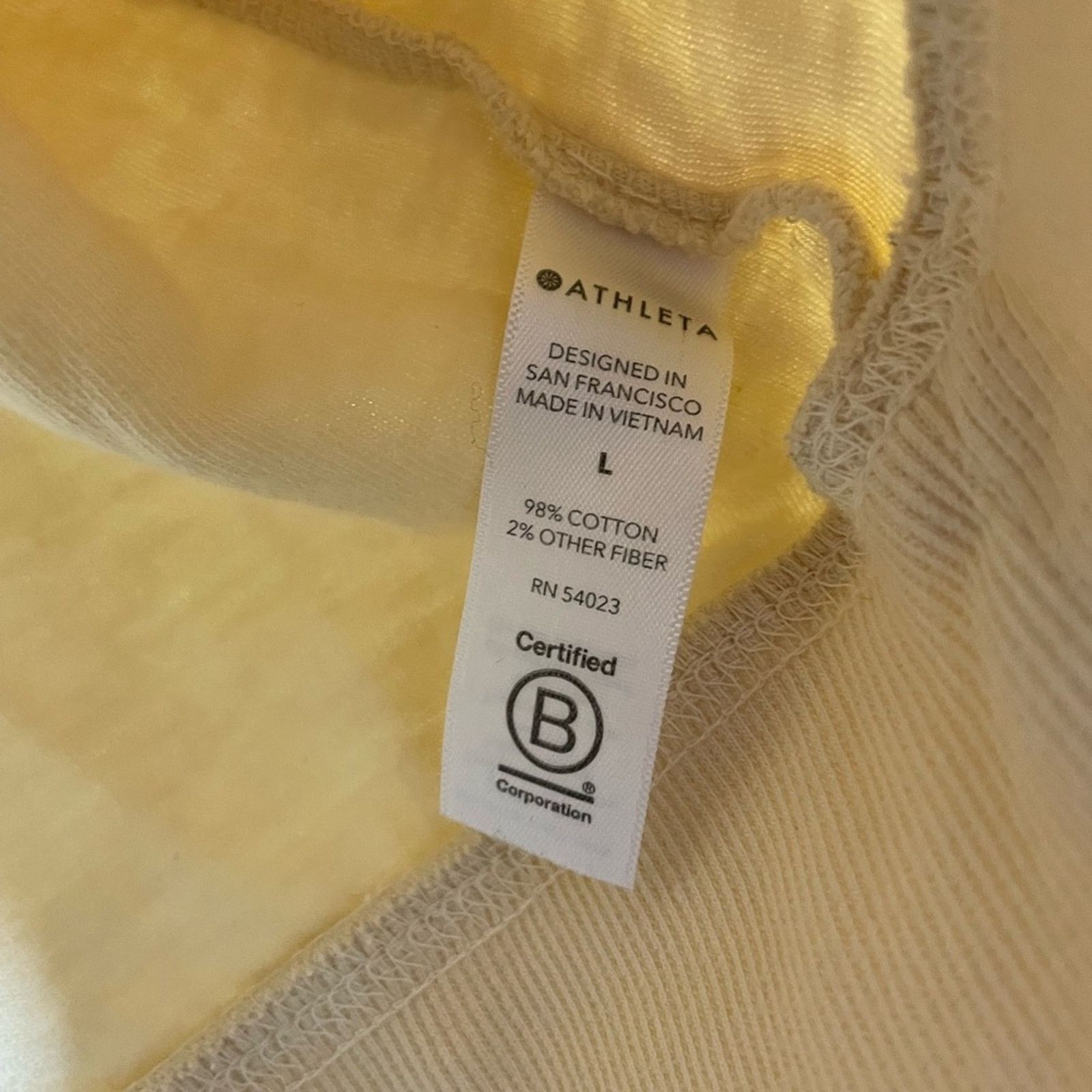 Athleta Athleta Women’s Sweatshirt in Yellow and Cream Size L / US 10 / IT 46 - 4 Thumbnail