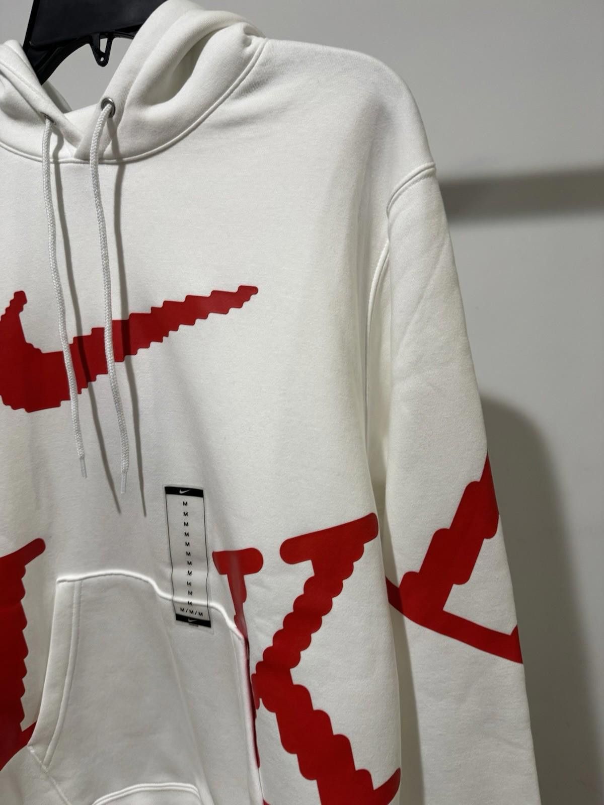 Nike Nike Sportswear Club Letters White Red Mens Fleece Hoodie Size US M / EU 48-50 / 2 - 3 Thumbnail