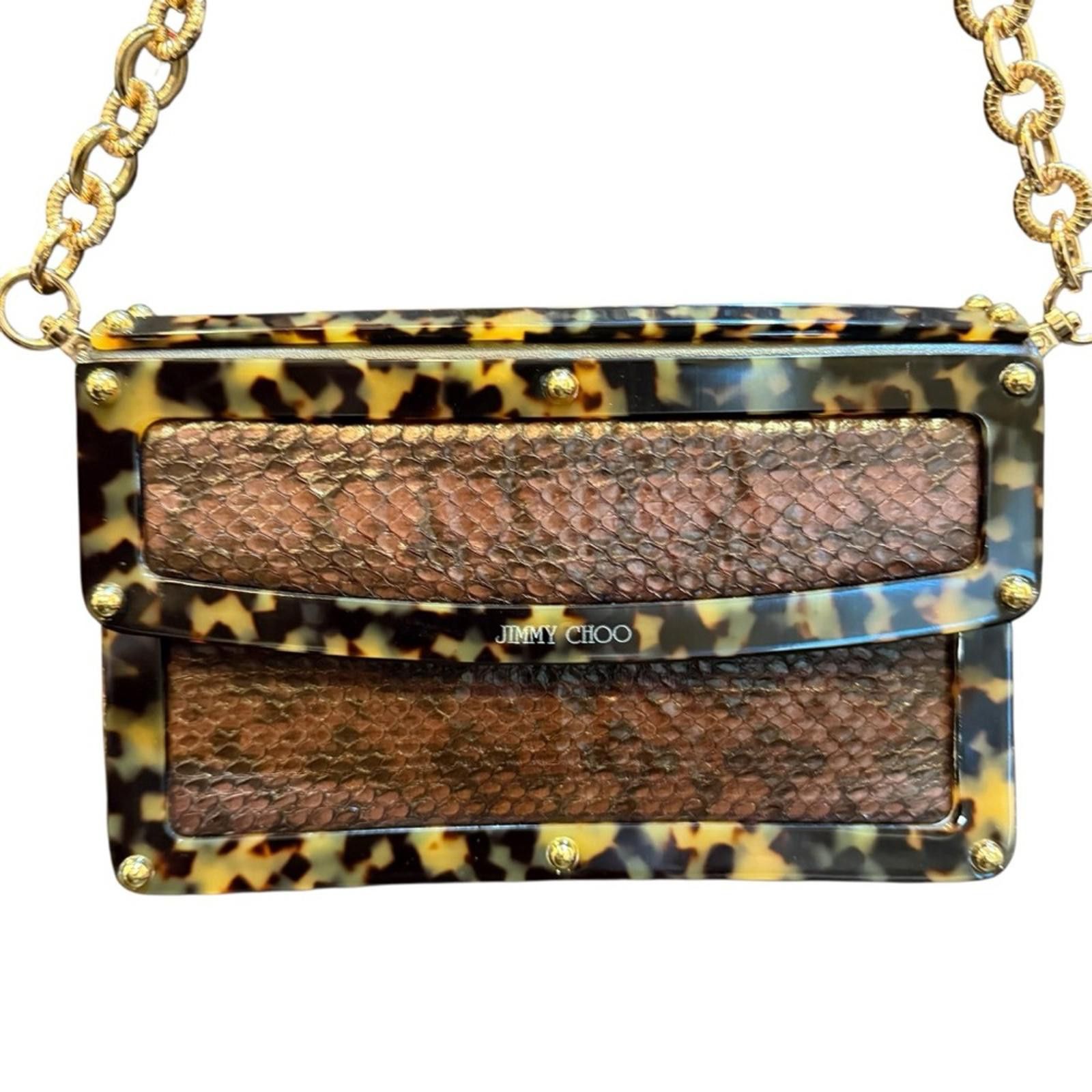 Jimmy Choo Jimmy Choo “Candy” Snake and Faux Tortoise Shoulder Bag Size ONE SIZE - 6 Thumbnail
