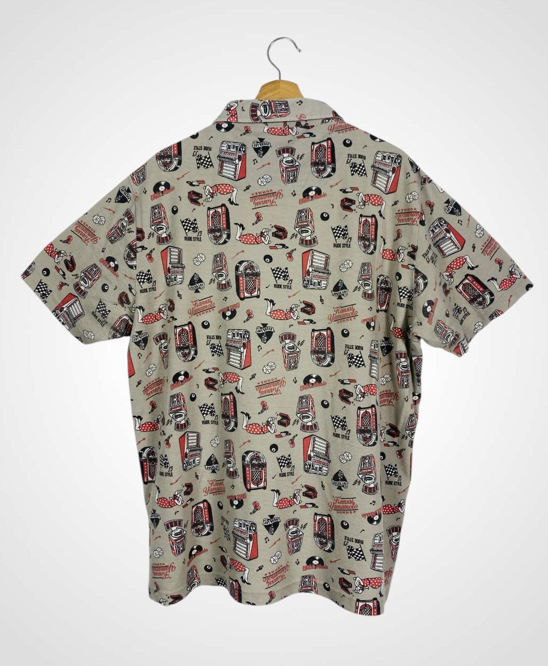 Kansai Yamamoto Rare Design Kansai Yamamoto Full Print Polo Shirt Size US XL / EU 56 / 4 - 2 Thumbnail