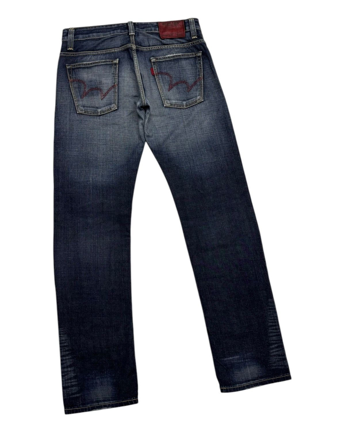 Edwin Edwin 503 Blue Trip Slim Washed Whisker Dirty Distress Size US 33 - 6 Thumbnail