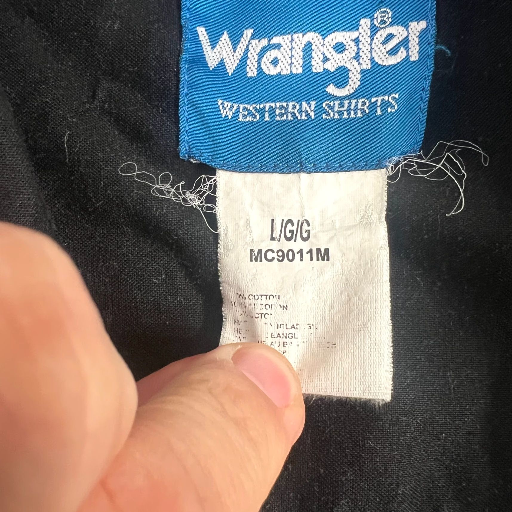 Wrangler VINTAGE Wrangler Western Shirt Black Men's L Rodeo Bull Riding Long Sleeve Snap Button-Up with Pockets Size US L / EU 52-54 / 3 - 5 Thumbnail