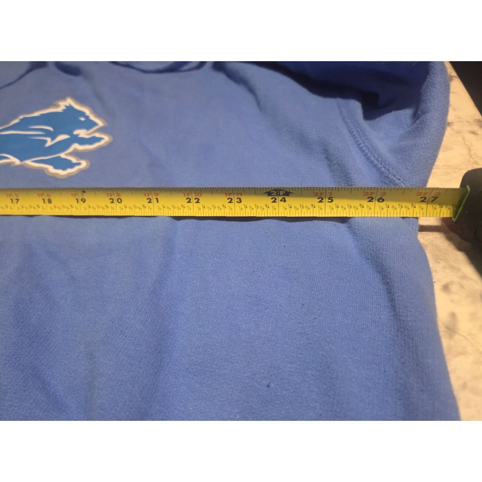 Vintage Fanatics Detroit Lions Hoodie 2XL Mens Blue Pullover NFL Distressed Pockets Hooded Crew Neck Fleece Cotton Blend Graphic Print Sports Football Size US XXL / EU 58 / 5 - 6 Thumbnail