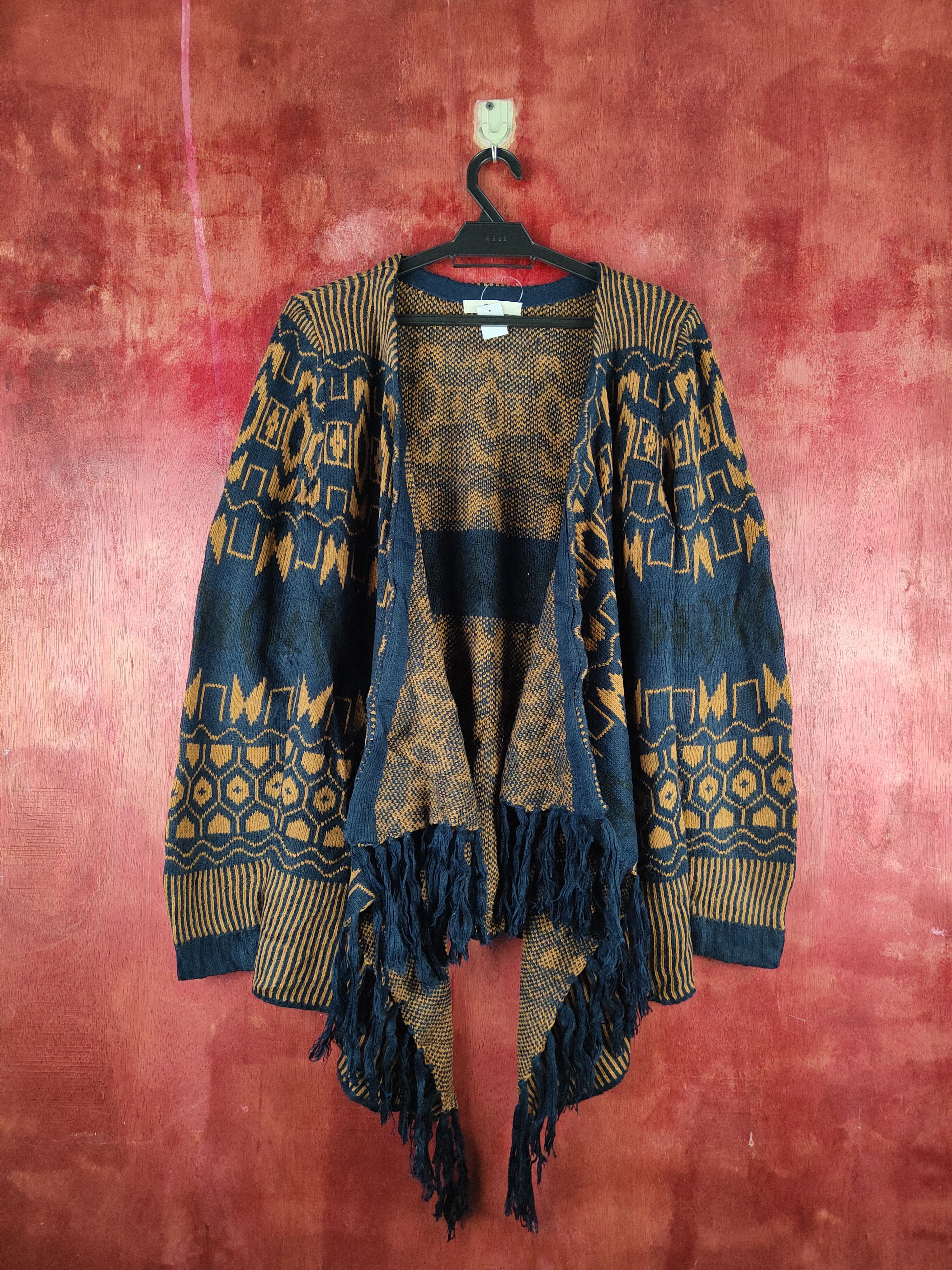Japanese Brand Ozoc Blue Orange Knitwear Cardigan vintage japan #S2353 Size XS / US 0-2 / IT 36-38 - 1 Thumbnail