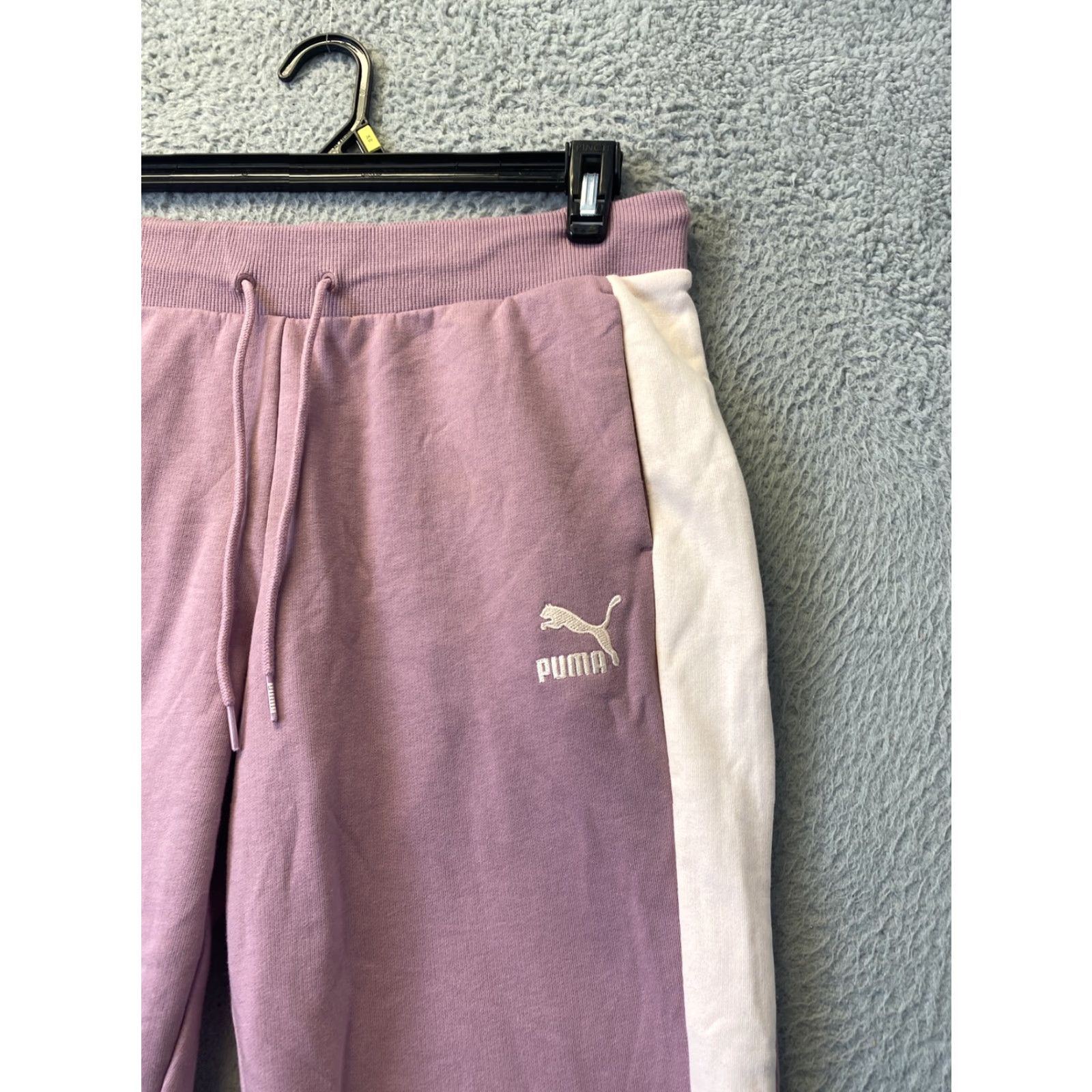 Puma PUMA Sweatpants Two Tone Lavender Cotton Athletic Mens Size M/51-46 Pants Size US 31 - 2 Thumbnail