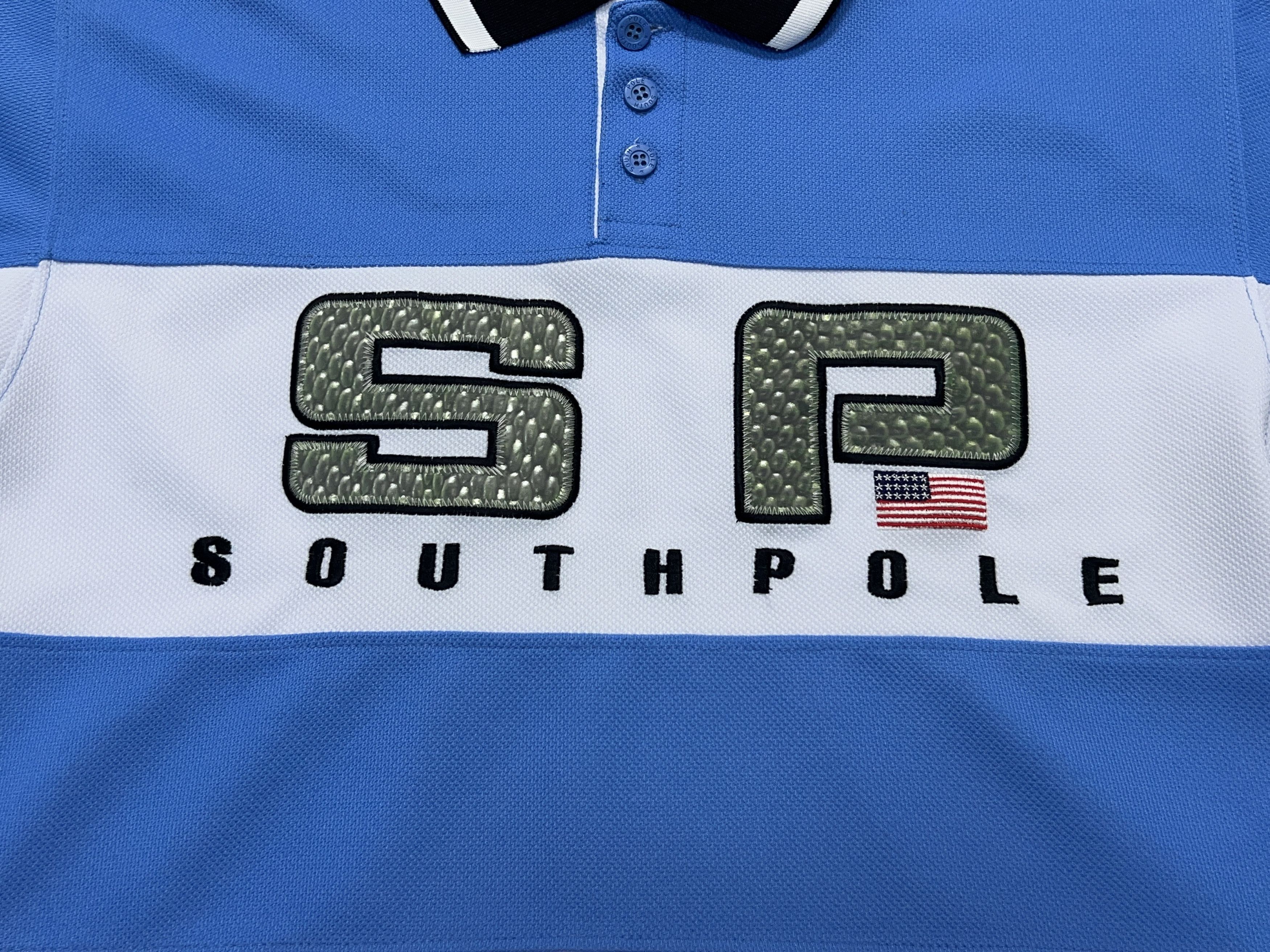 Southpole Vintage Mens Big Logo Embroidery Polo T Shirt Made in Korea Size US M / EU 48-50 / 2 - 2 Thumbnail