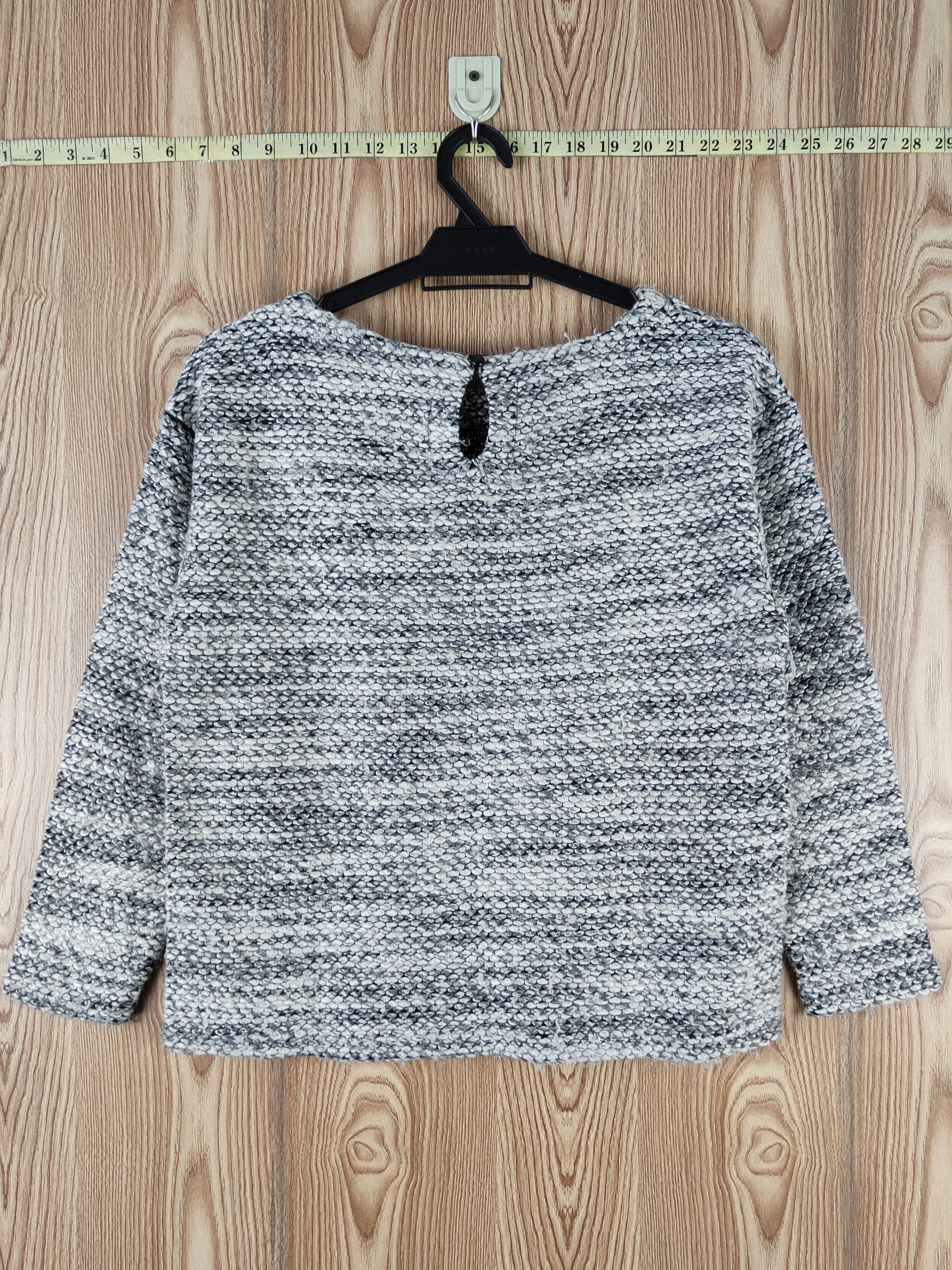 GU × Vintage Vintage 💥 GU Black White Knitwear Blouses Size L / US 10 / IT 46 - 7 Thumbnail
