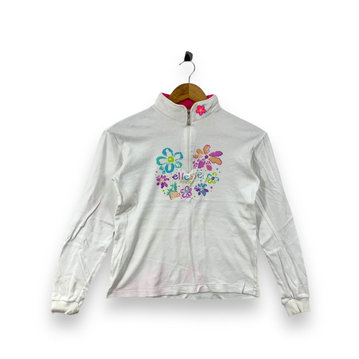 Ellesse Vintage 90’ ELLESSE ITALIA PERUGIA Half Zipper Floral Tee Size S / US 4 / IT 40 - 1 Thumbnail