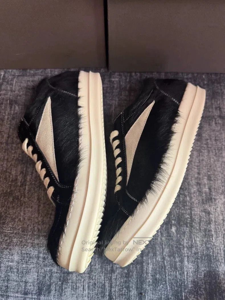 Rick Owens Rick Owens Black Furry Low. Size US 9.5 / EU 42-43 - 3 Thumbnail