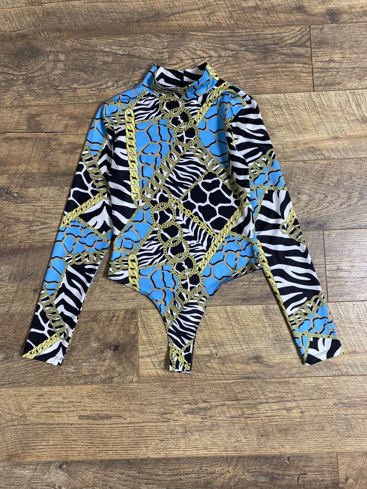 Jaded London Jaded London Zebra & Chain Print Bodysuit Size S Size S / US 4 / IT 40 - 1 Thumbnail