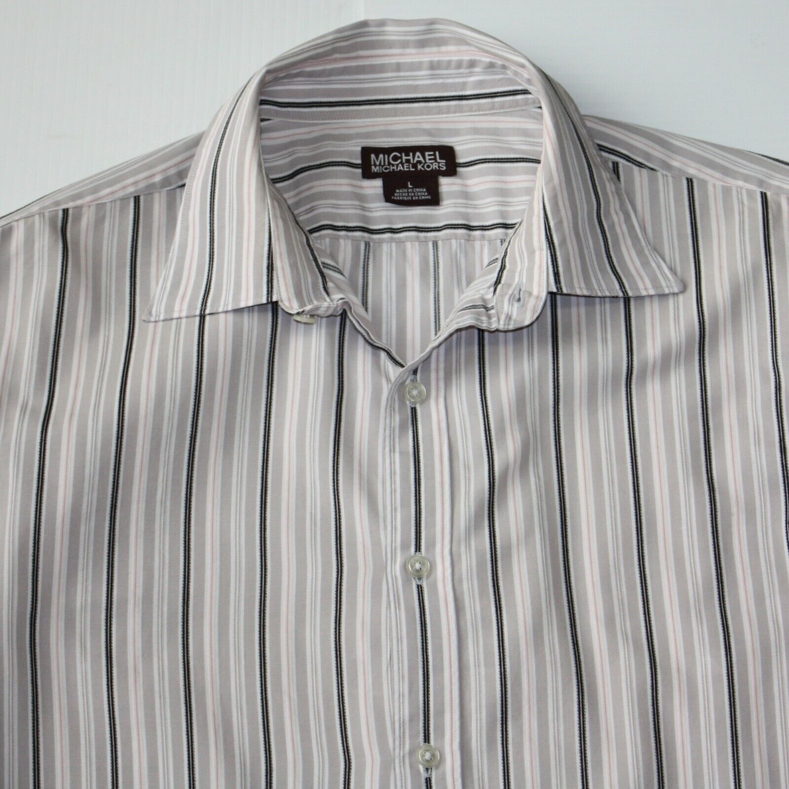 Michael Kors Regular Fit Men's Multi Stripe Dress Shirt size Large Size US L / EU 52-54 / 3 - 2 Thumbnail