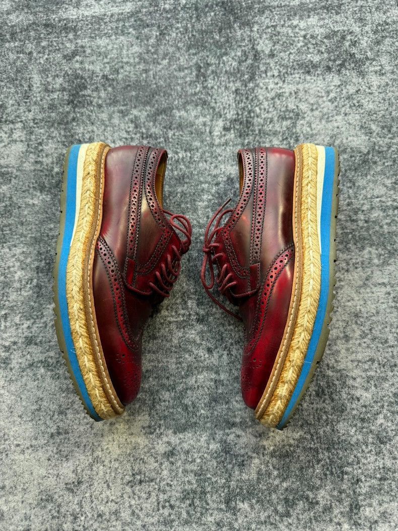 Prada Prada Burgundy Platform Oxford Shoes -2505 Size US 5.5 / EU 38 - 3 Thumbnail