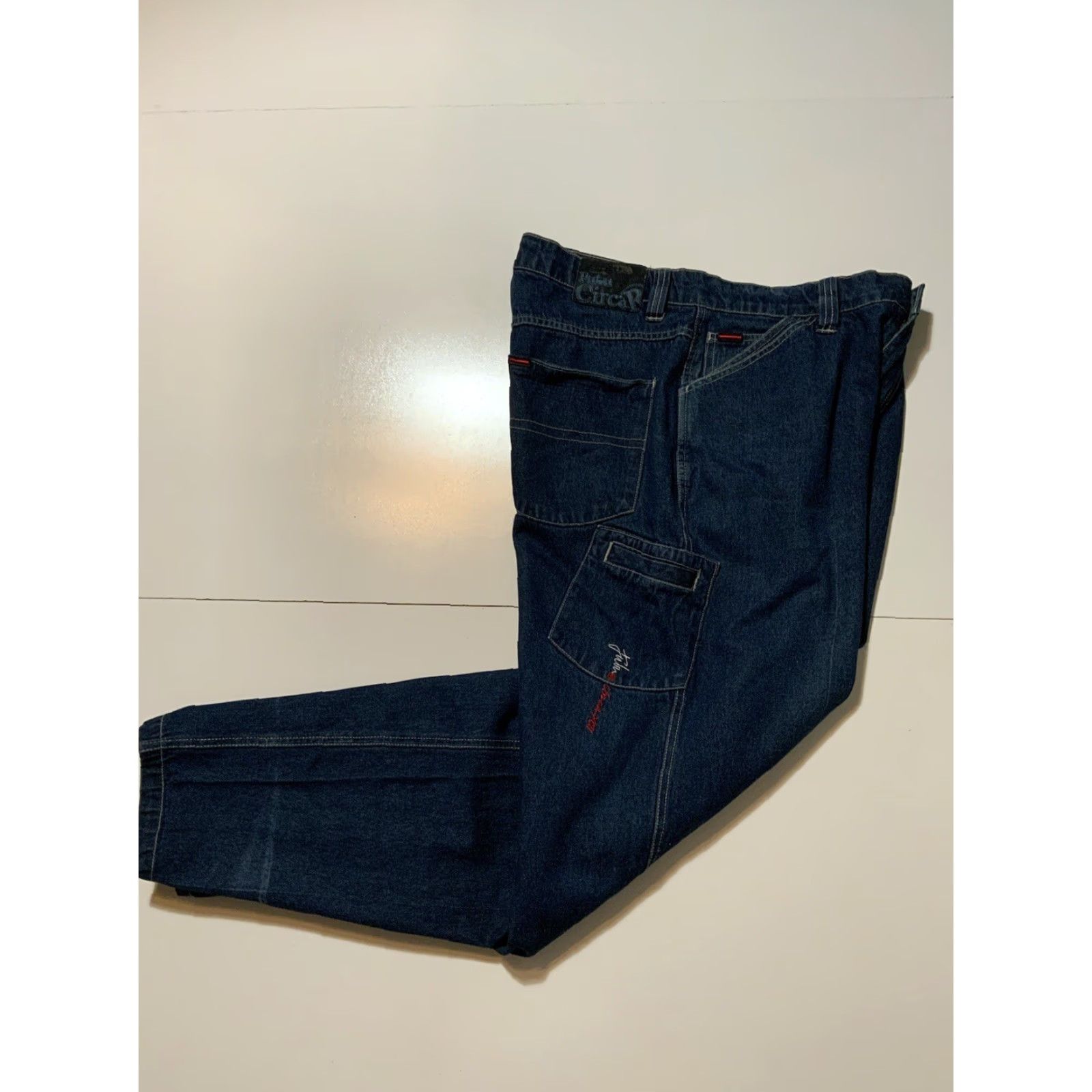 Fubu VINTAGE FUBU The Collection Utility Carpenter Baggy Denim Jeans 34 Mens 90s 2000s Y2K Blue Denim Loose Fit 33in Inseam Size US 34 / EU 50 - 2 Thumbnail