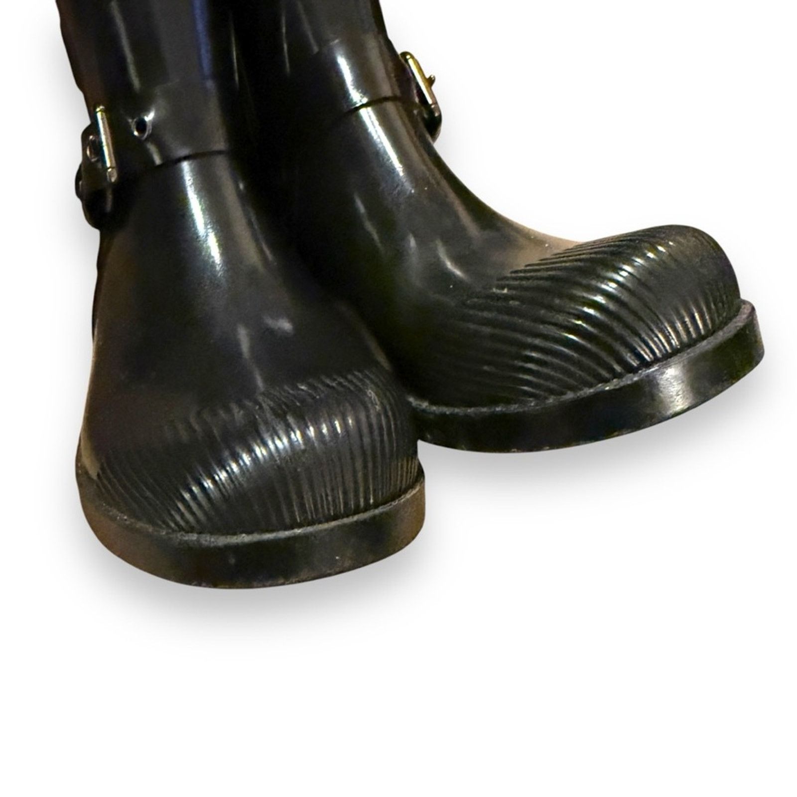 Coach Coach Lester Black Buckle Strap Rubber Short Rain Booties 5B Size US 5 / IT 35 - 4 Thumbnail