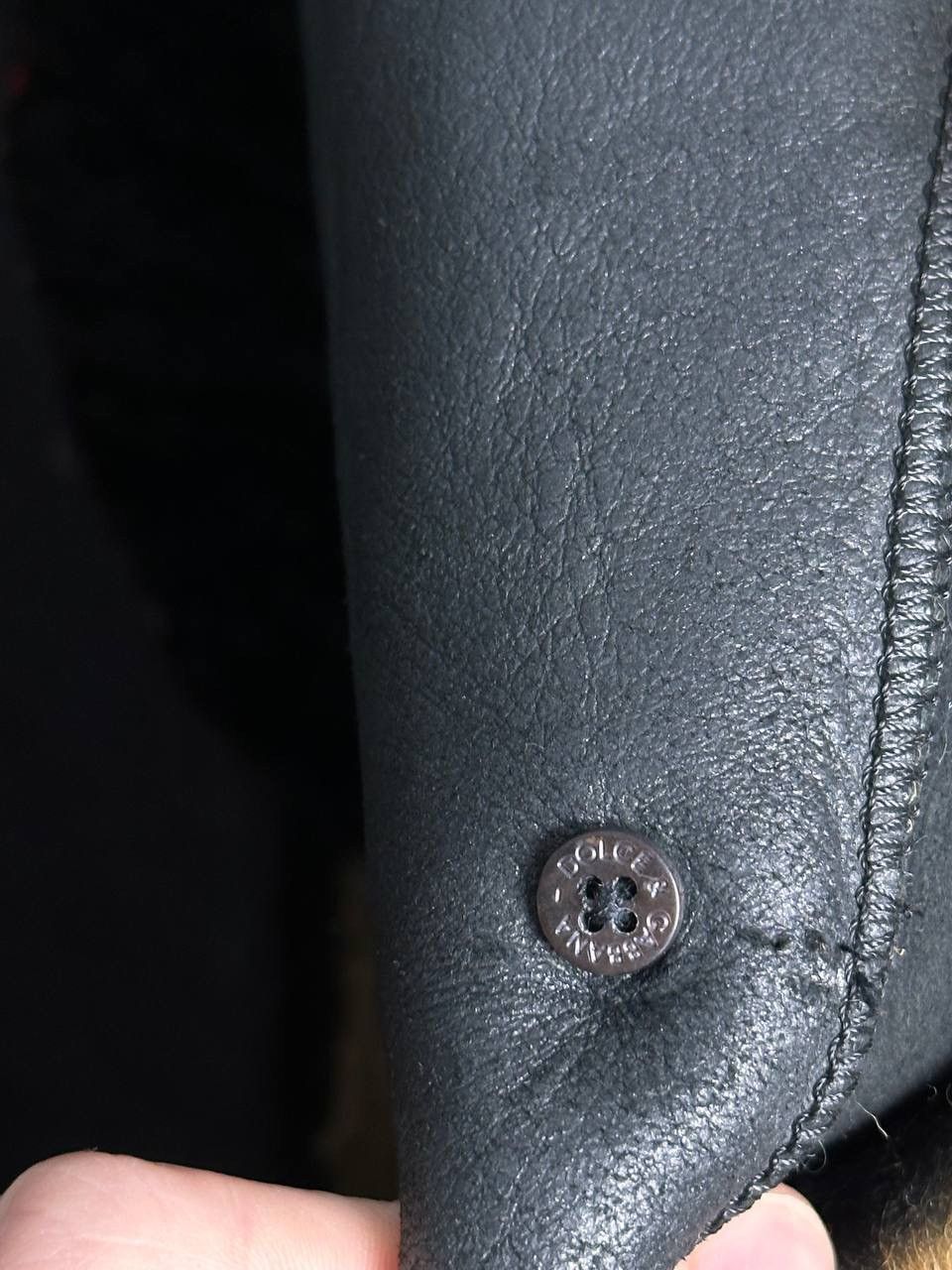 Dolce & Gabbana Archive Shearling Fur Leather Coat Rare