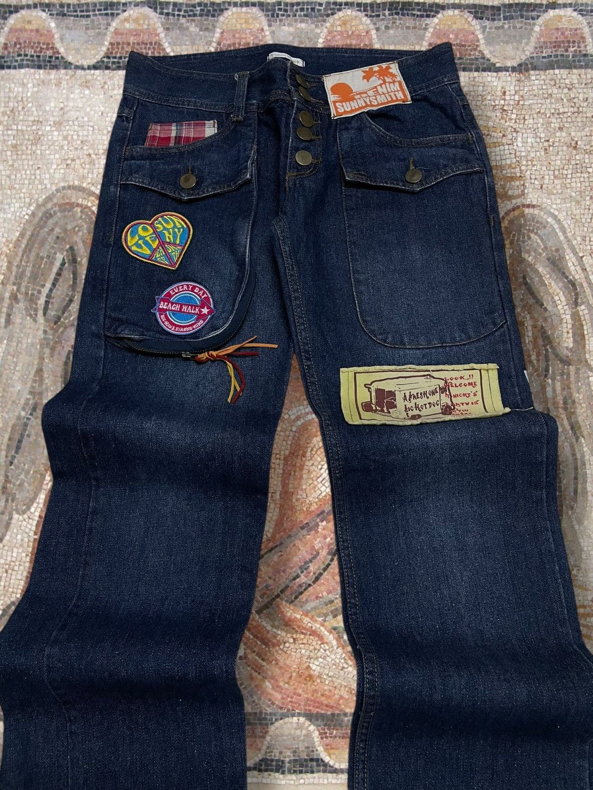 Hysteric Glamour Vintate Og 1990s Japan Designer Sunny Smith Patchwork Grunge Size US 32 / EU 48 - 4 Thumbnail