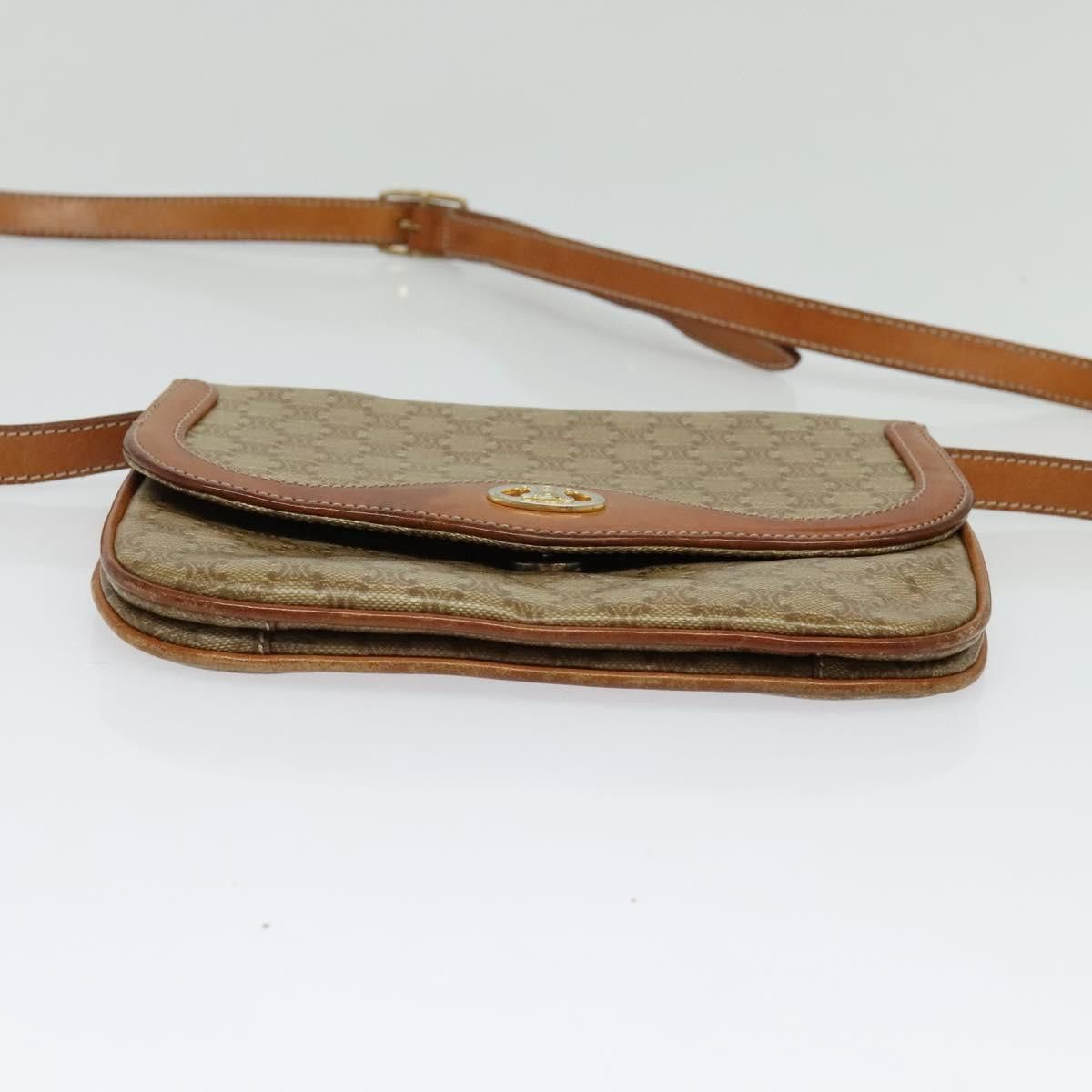 Celine CELINE Macadam Canvas Shoulder Bag Beige Gold Size ONE SIZE - 9 Thumbnail