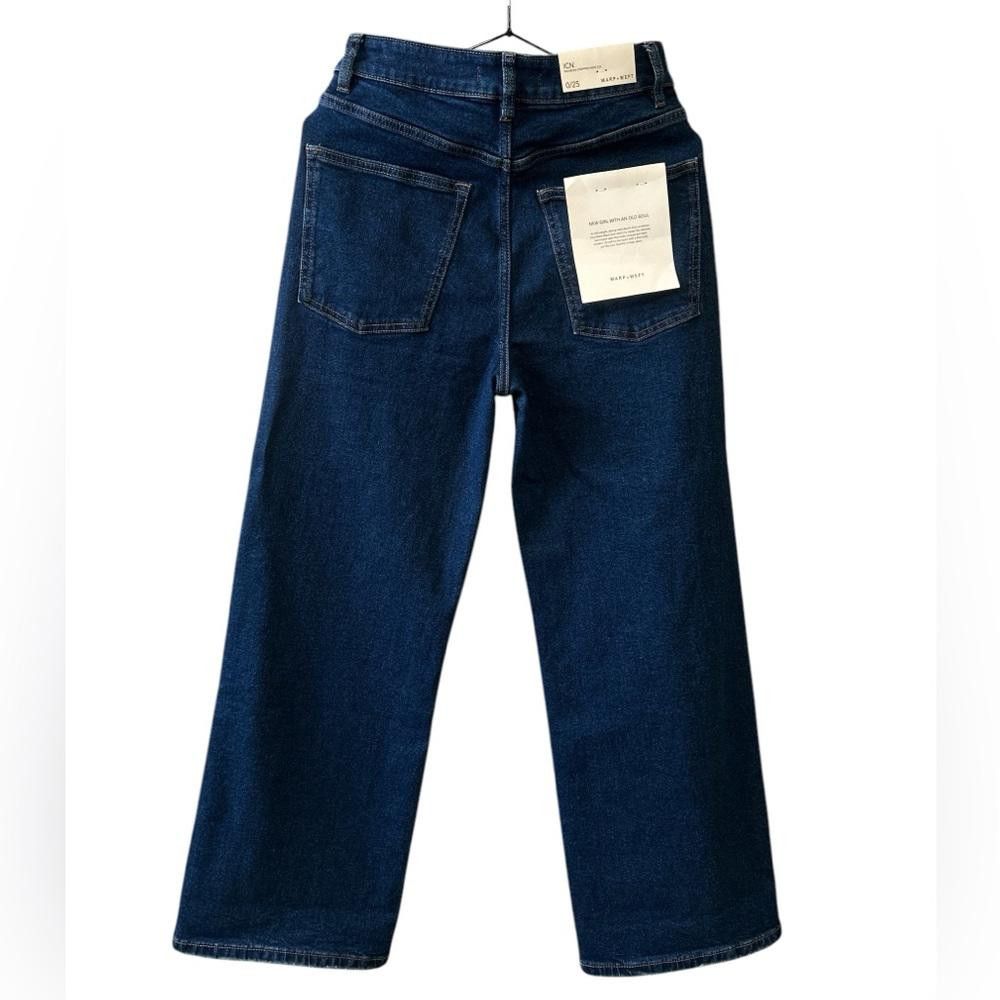 Designer Warp + Weft ICN Cropped Wide Leg Jeans Size 0/25 Size 25" / US 0 / IT 36 - 2 Thumbnail