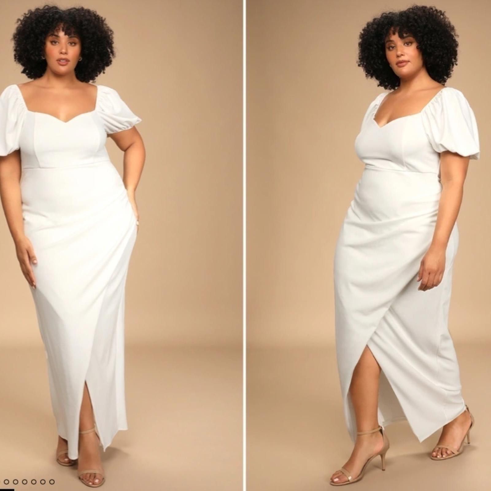 Lulus LULUS Bridal Wedding Chic Modern Sexy Sweetheart Puff Sleeve Size M / US 6-8 / IT 42-44 - 6 Thumbnail