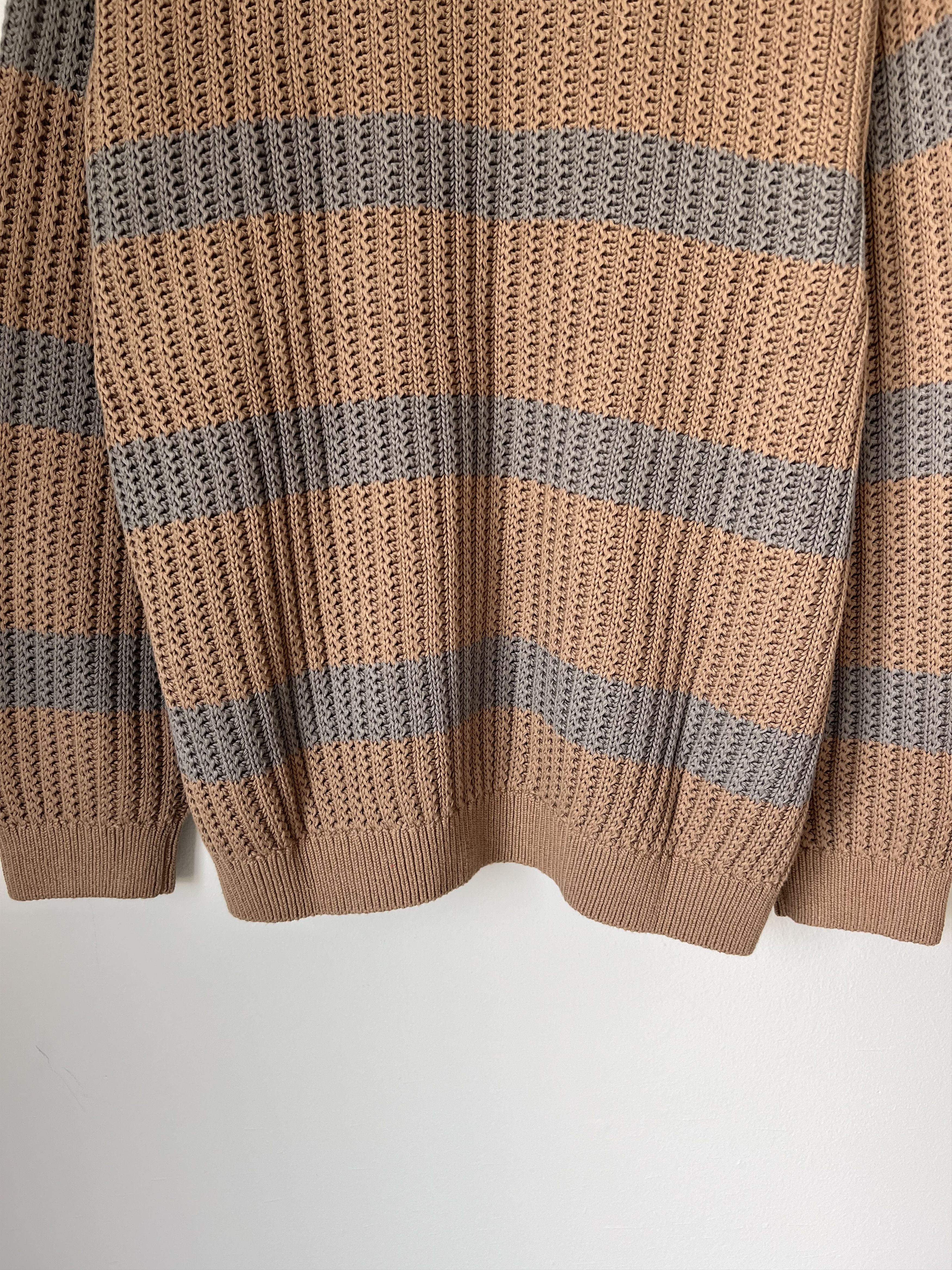 Supreme Supreme Loose Gauge Small Box Logo Sweater in Khaki Stripe Size US XL / EU 56 / 4 - 7 Thumbnail
