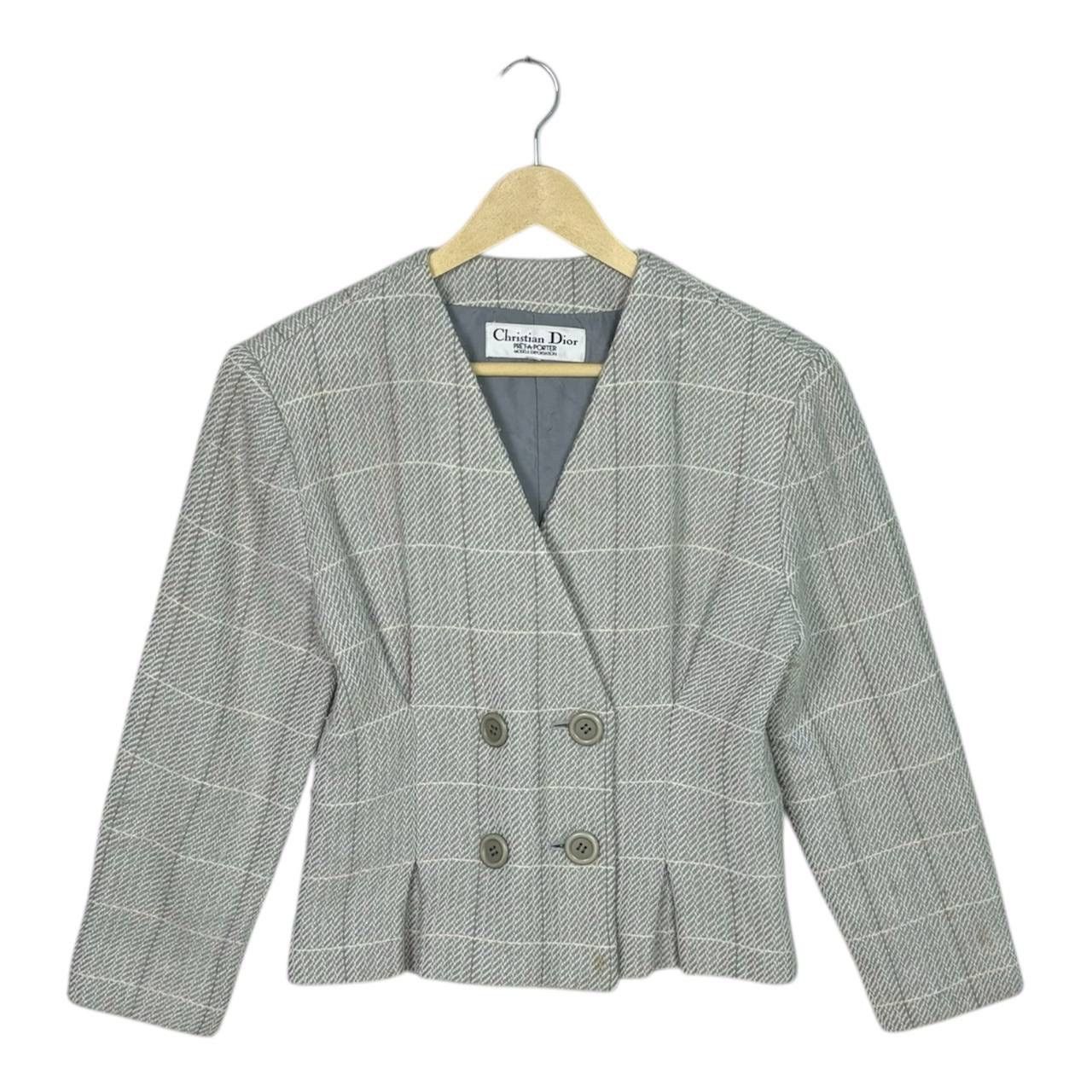 Christian Dior Monsieur 80s Christian Dior Tweed DB Blazer Size 11 Wool Vintage Size M / US 6-8 / IT 42-44 - 1 Thumbnail