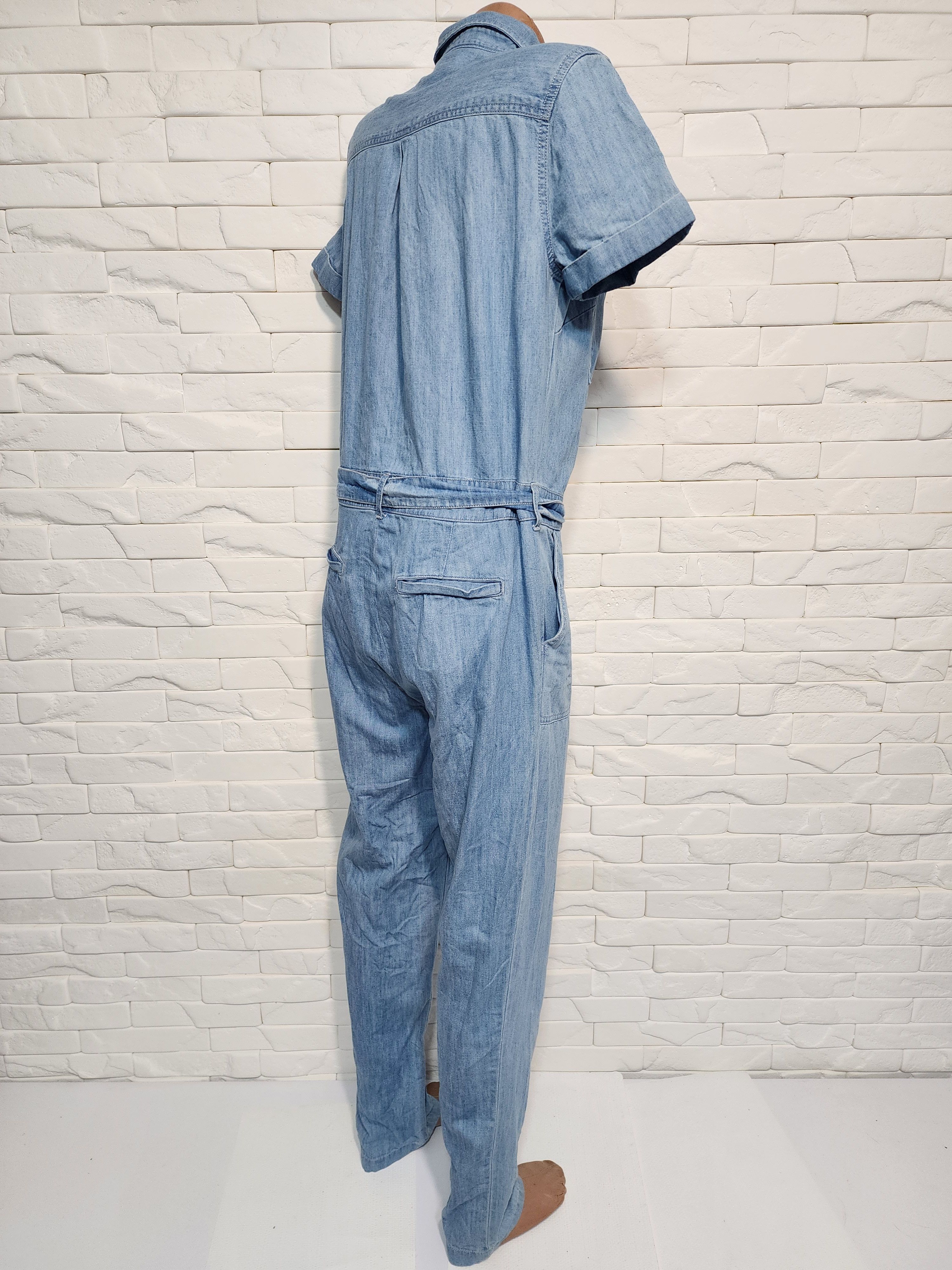 Denim & Co. Women's cotton jumpsuit. Size 35" - 4 Thumbnail
