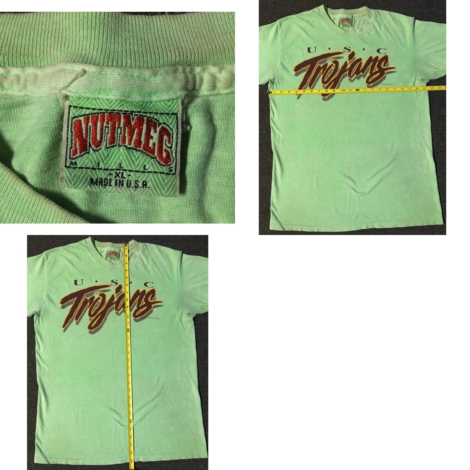 Vintage VINTAGE USC Trojans Striped Graphic Tee Shirt L Green 80s 90s College Surf Grunge Vaporwave USA Mens Size US L / EU 52-54 / 3 - 11 Thumbnail