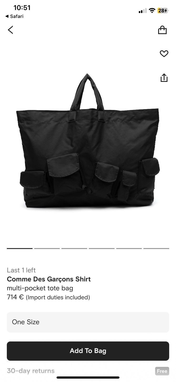 Comme des Garcons × Comme des Garcons PLAY × Comme des Garcons SHIRT CDG multi-pocket tote BAG Size ONE SIZE - 5 Thumbnail