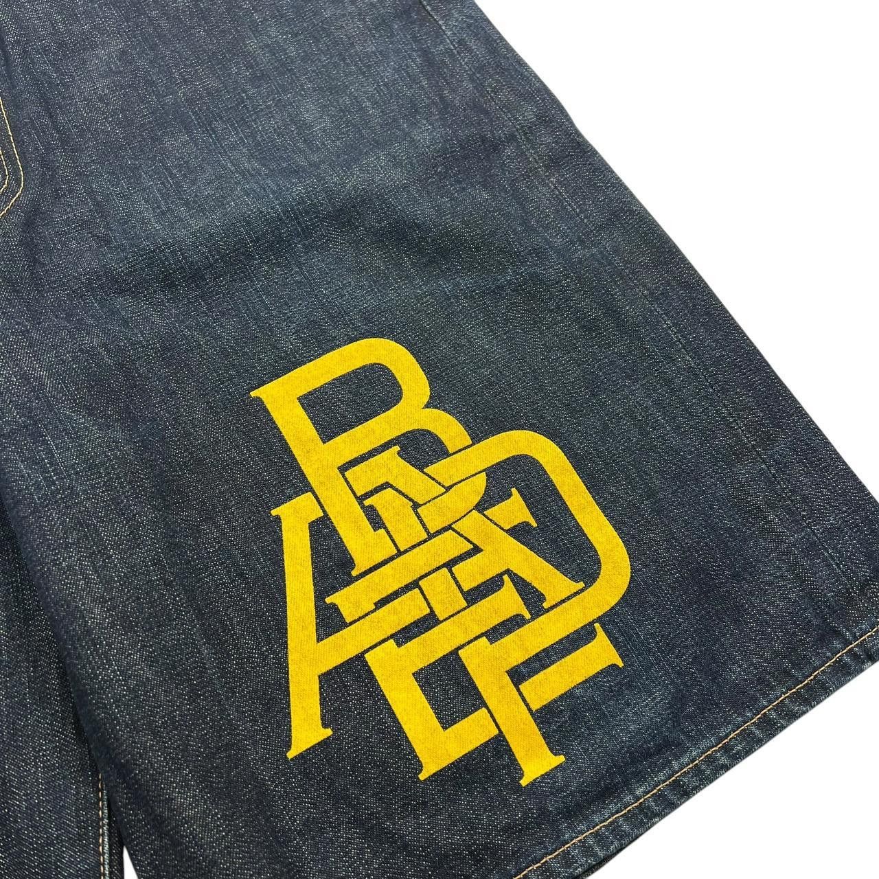 Bape Vintage 2000s Bape College Logo Denim Shorts Jorts Waist 35 Size US 35 - 3 Thumbnail