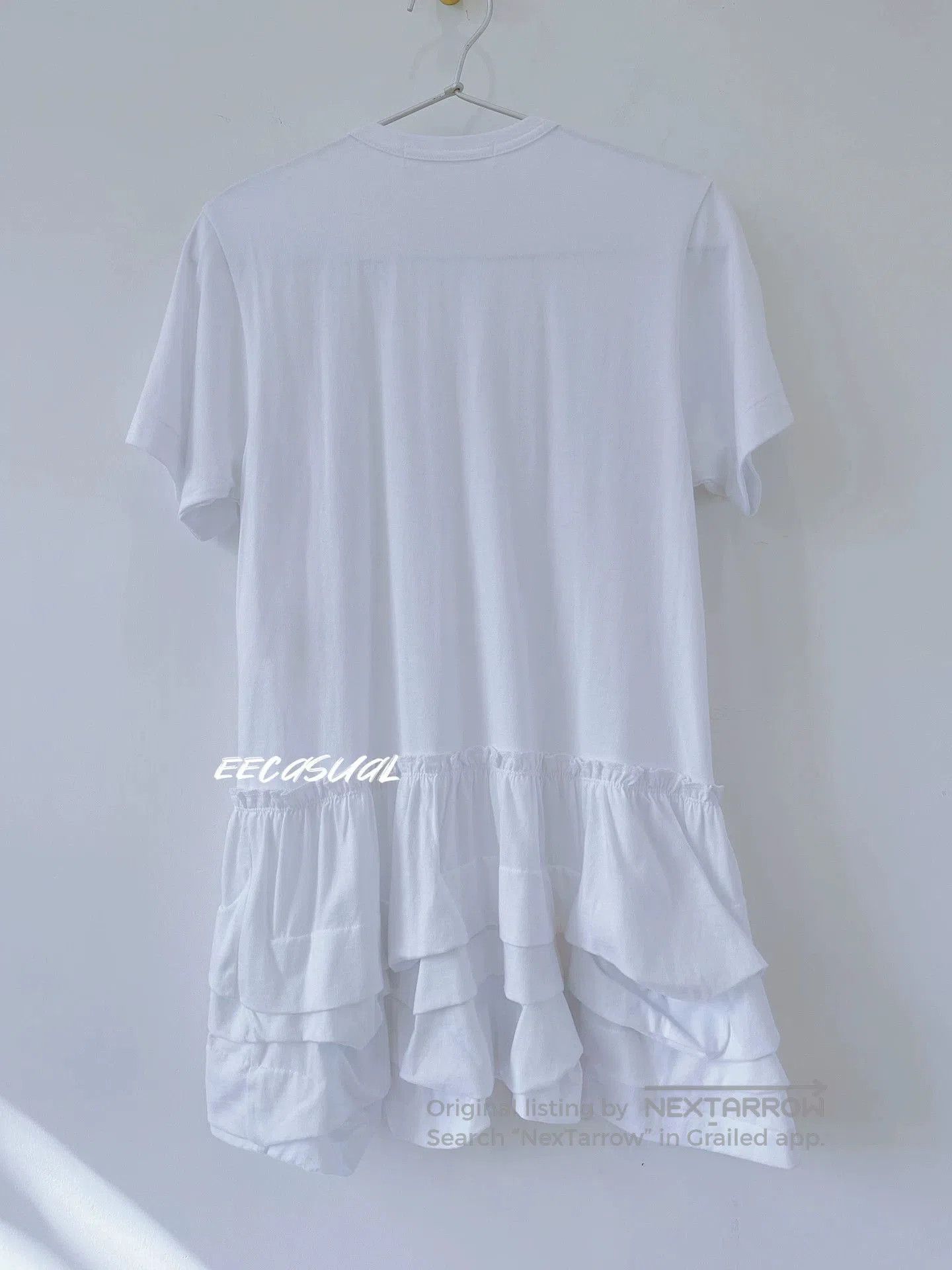 CDG by Comme des Garcons White Layered Ruffle Hem Long T-Shirt. Size S / US 4 / IT 40 - 4 Thumbnail