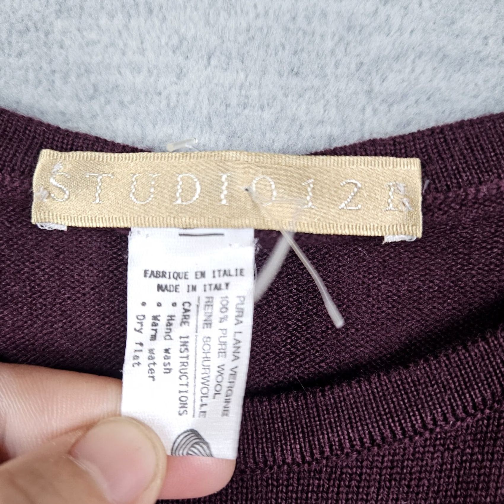 Vintage STUDIO 121 Women's Red Round Neck Long Sleeve Pure Wool Sweater Size M Size M / US 6-8 / IT 42-44 - 2 Thumbnail