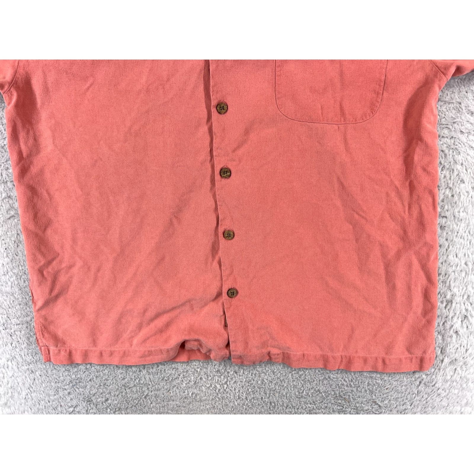 Tommy Bahama Tommy Bahama Shirt Men Large Pink Solid 100% Silk Hawaiian Button Up Vacation Size US L / EU 52-54 / 3 - 5 Thumbnail