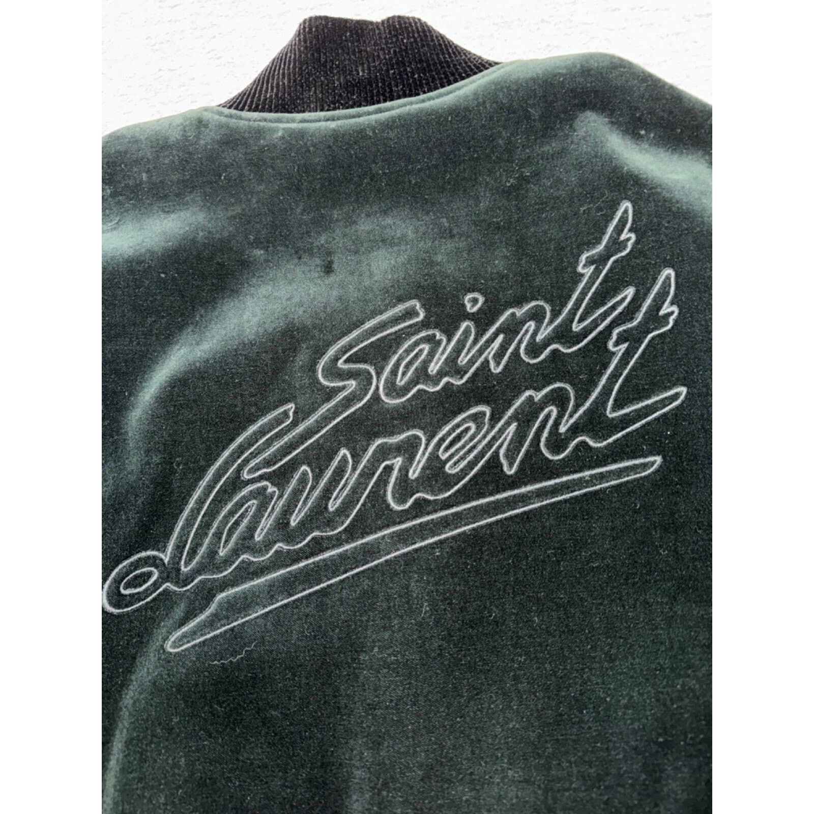 Yves Saint Laurent Saint Laurent Paris Teddy Green Velvet Bomber Jacket 54 Size US L / EU 52-54 / 3 - 19 Thumbnail
