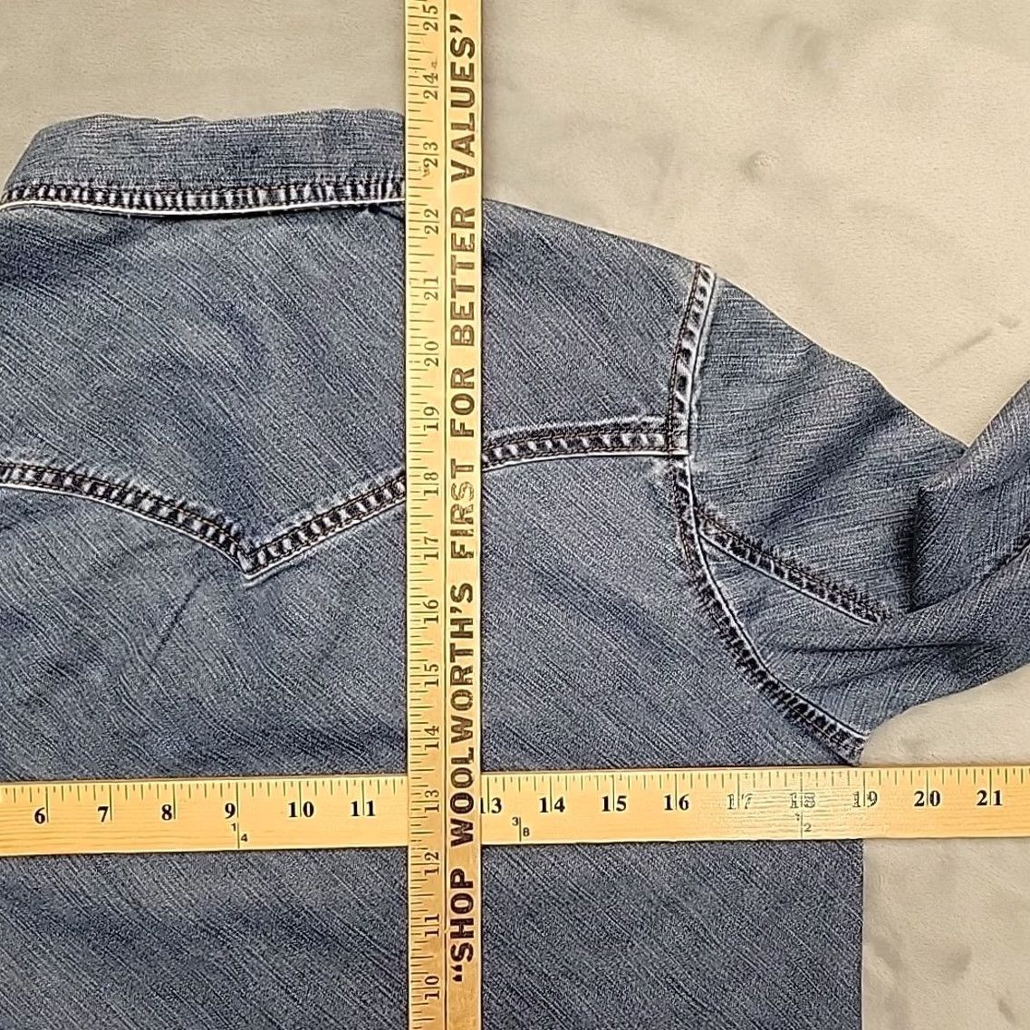 Abercrombie & Fitch Abercrombie & Fitch Shirt Womens Large Blue Denim Chambray Snap Front Long Sleeve Size L / US 10 / IT 46 - 6 Thumbnail