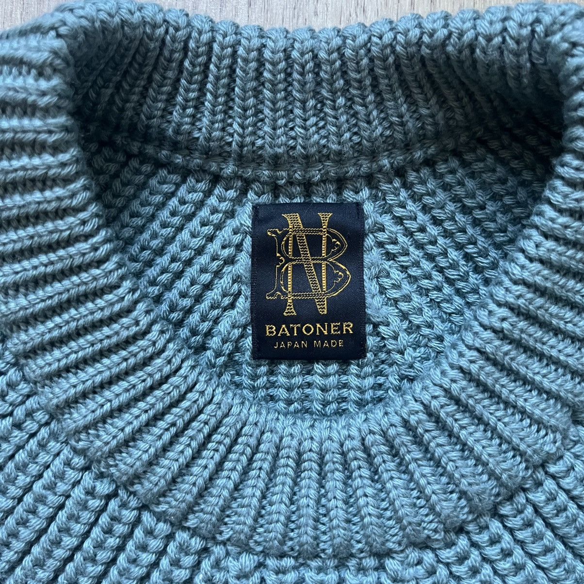 Batoner Signature Rib Crewneck Wool Sweater in Faded Turquoise Blue Size US M / EU 48-50 / 2 - 3 Thumbnail