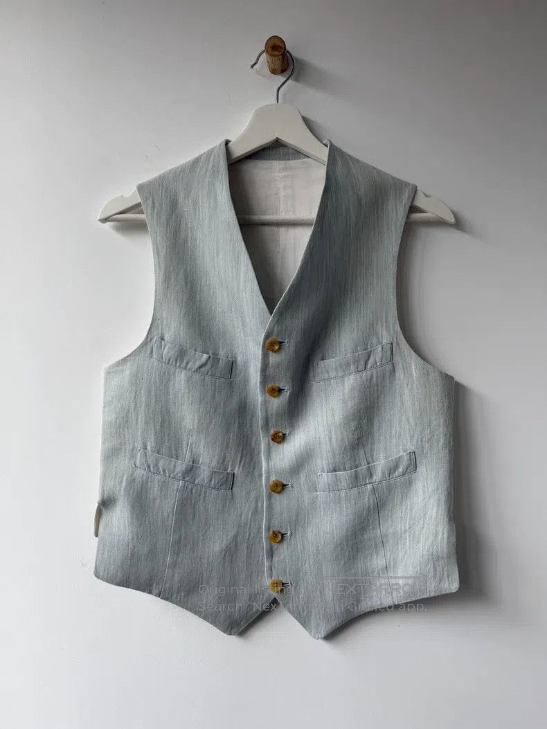 Yohji Yamamoto Yohji Yamamoto size os 90S plant-dyed linen vest Size US M / EU 48-50 / 2 - 1 Thumbnail