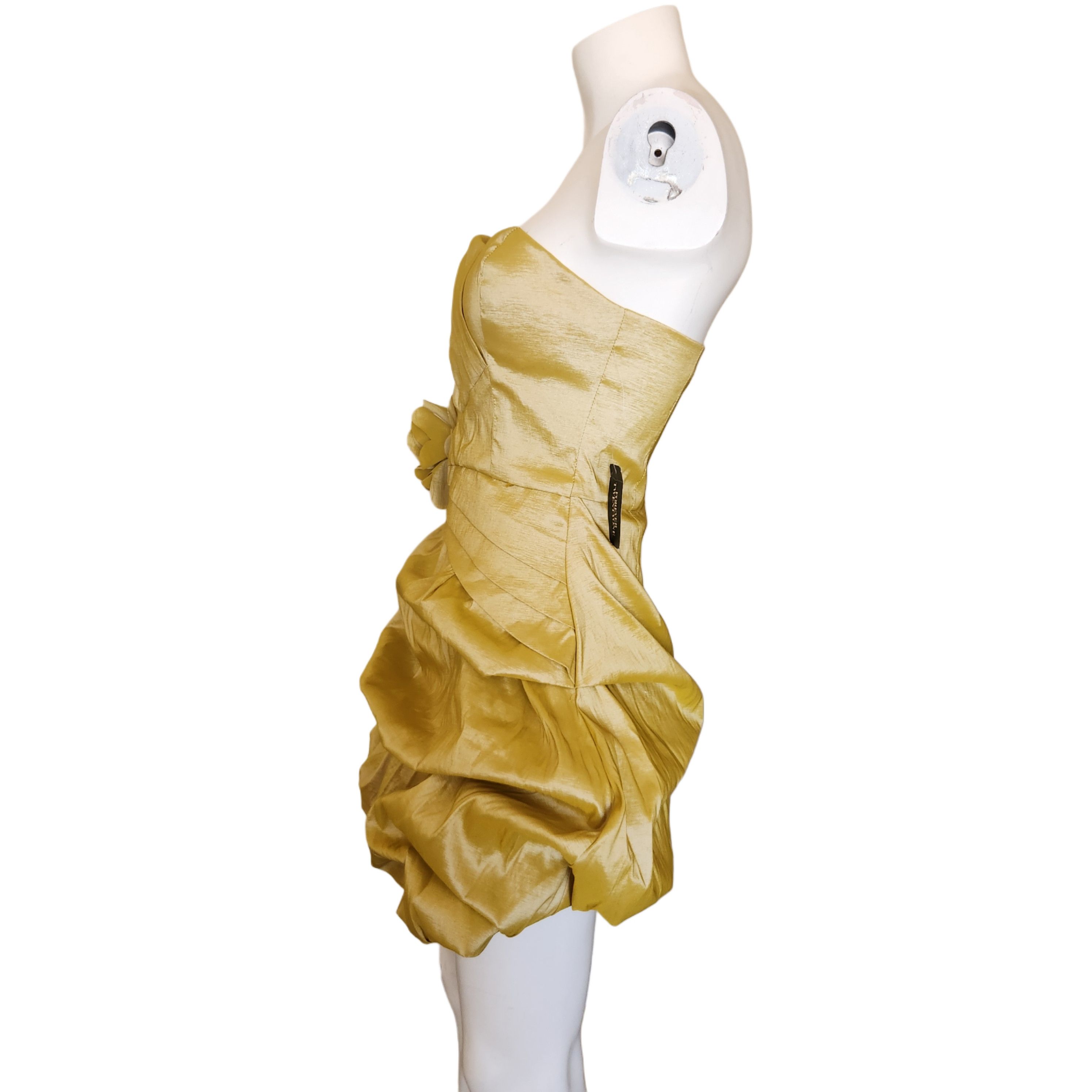 Forever 21 Forever 21 evening prom mustard strapless sweetheart ruffle Size L / US 10 / IT 46 - 2 Thumbnail