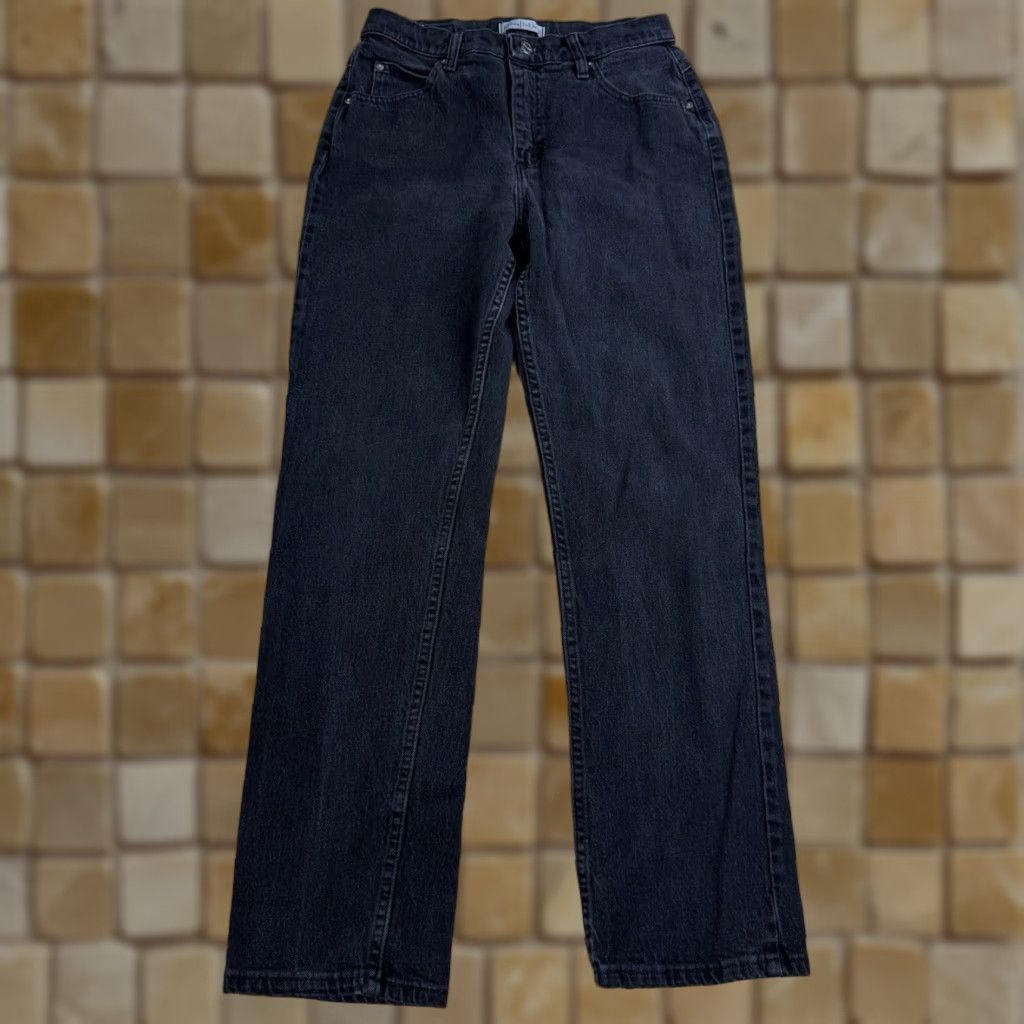 Lee Riders By Lee Womens Black Jeans Relaxed Stretch Size 10M 30 Inseam High Rise Mom Jeans Size 32" / US 10 / IT 46 - 1 Thumbnail
