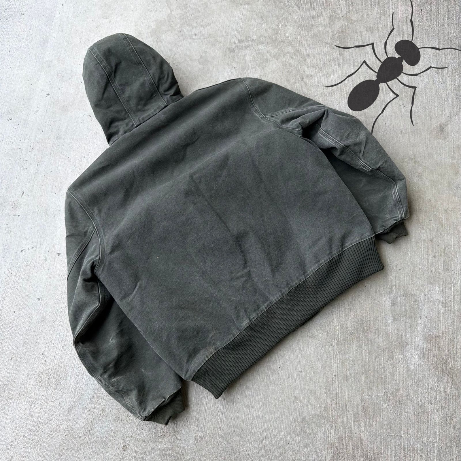 Carhartt J140 DGR green hooded work wear jacket