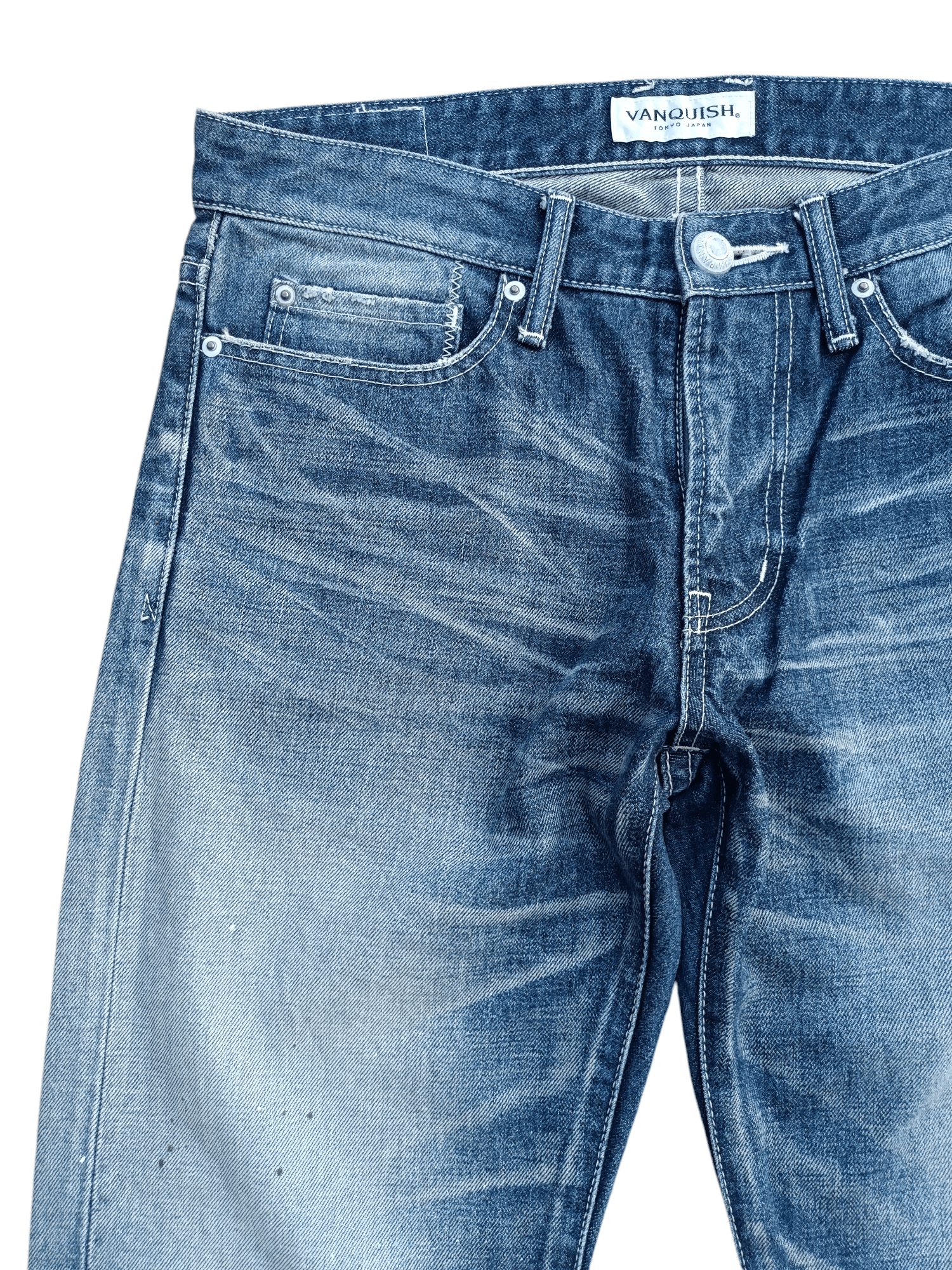 Japanese Brand VANQUISH Tokyo Japan Whiskers Painted Rare Design Jeans Size US 32 / EU 48 - 5 Thumbnail