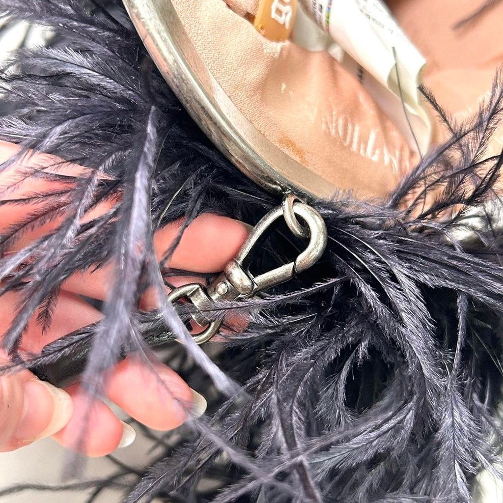 John Galliano 2008 Galliano black genuine ostrich feather handbag Size ONE SIZE - 8 Thumbnail