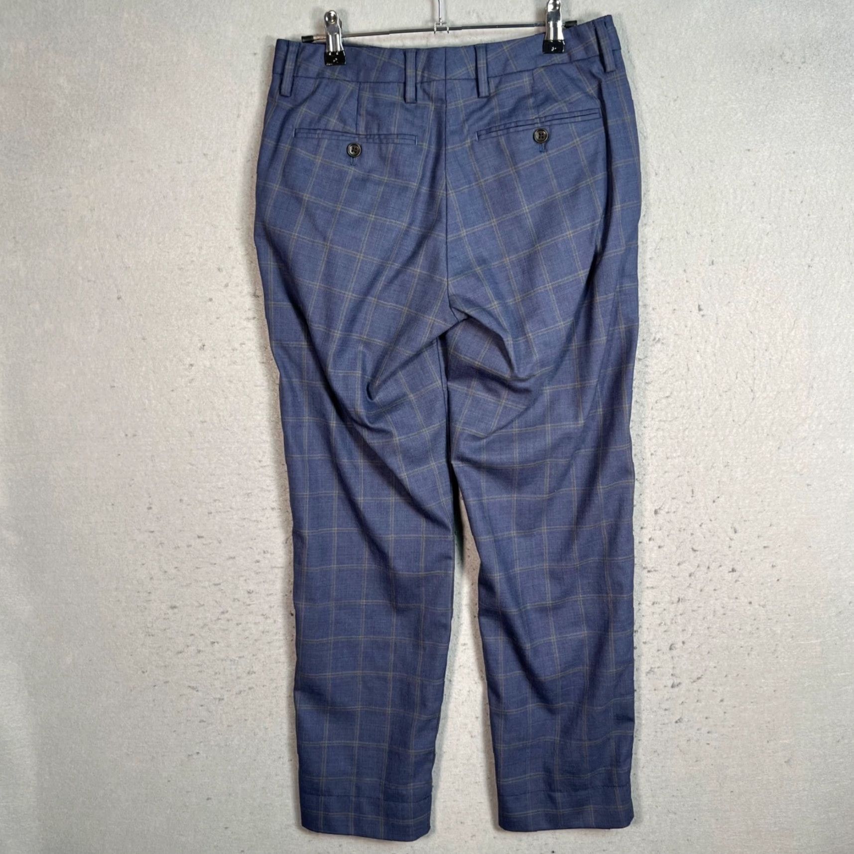Bonobos BONOBOS Mens Blue Plaid Wool Blend Dress Pants Size 28 Athletic Fit Size US 28 / EU 44 - 2 Thumbnail